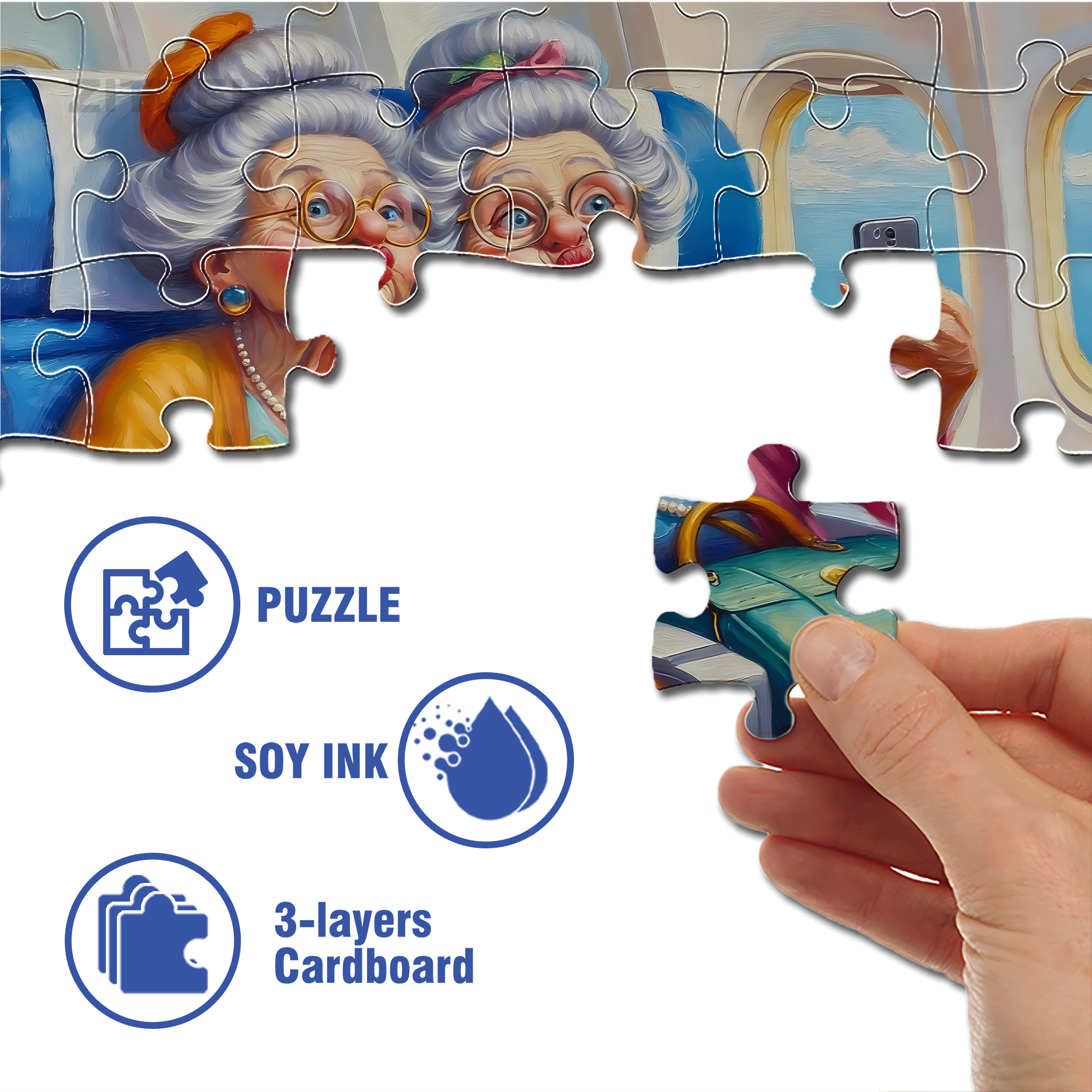 Cloud Selfie 500pcs/1000pcs Jigsaw Puzzle, Scratch-Resistant, Interactive Family Game & Brain-Boosting DIY Decor, Perfect for Halloween, Christmas & New Year Gifts, Family Puzzle Game