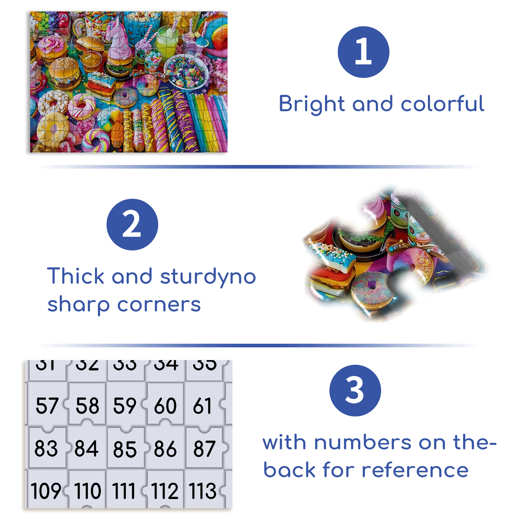 Colorful Candy Party 500pcs/1000pcs Jigsaw Puzzle, Scratch-Resistant, Interactive Family Game & Brain-Boosting DIY Decor, Perfect for Halloween, Christmas & New Year Gifts, Family Puzzle Game