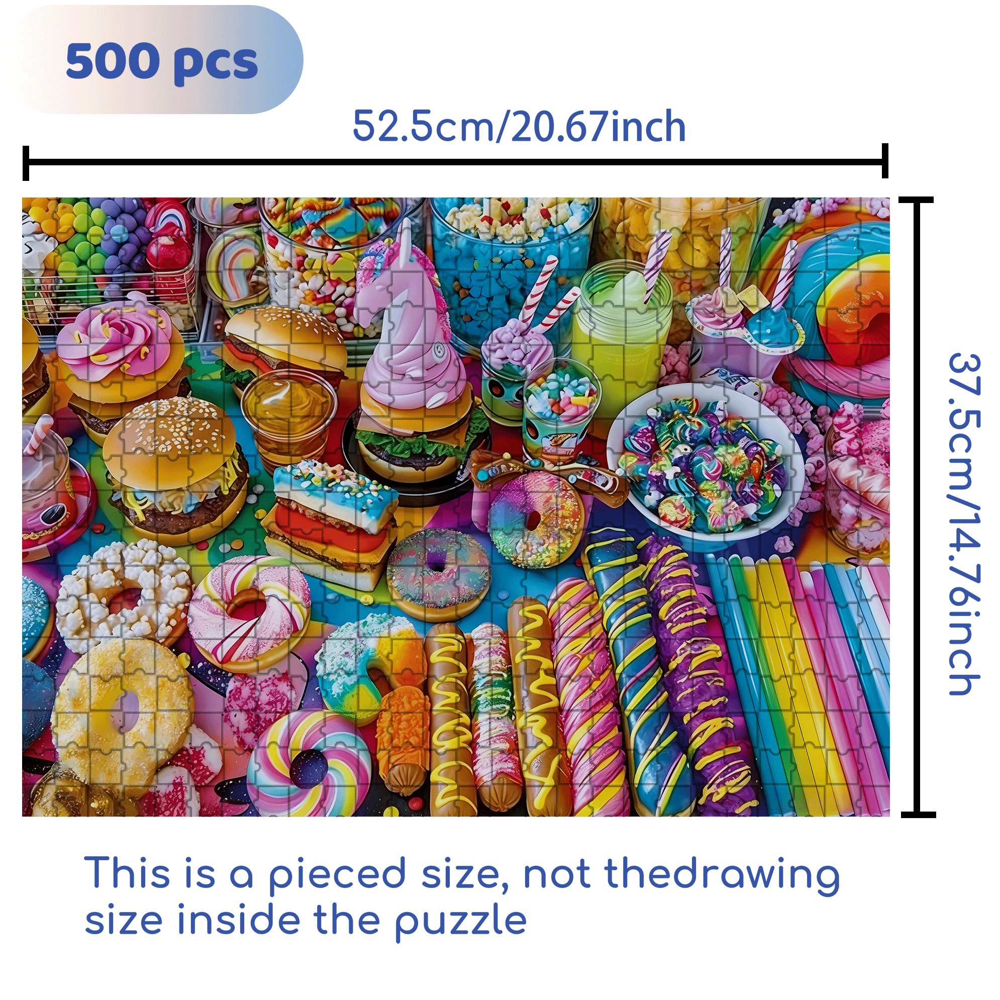 Colorful Candy Party 500pcs/1000pcs Jigsaw Puzzle, Scratch-Resistant, Interactive Family Game & Brain-Boosting DIY Decor, Perfect for Halloween, Christmas & New Year Gifts, Family Puzzle Game