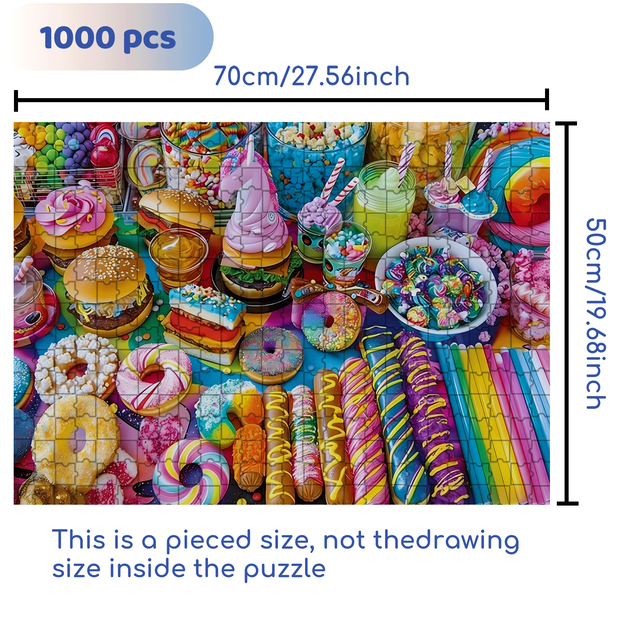 Colorful Candy Party 500pcs/1000pcs Jigsaw Puzzle, Scratch-Resistant, Interactive Family Game & Brain-Boosting DIY Decor, Perfect for Halloween, Christmas & New Year Gifts, Family Puzzle Game