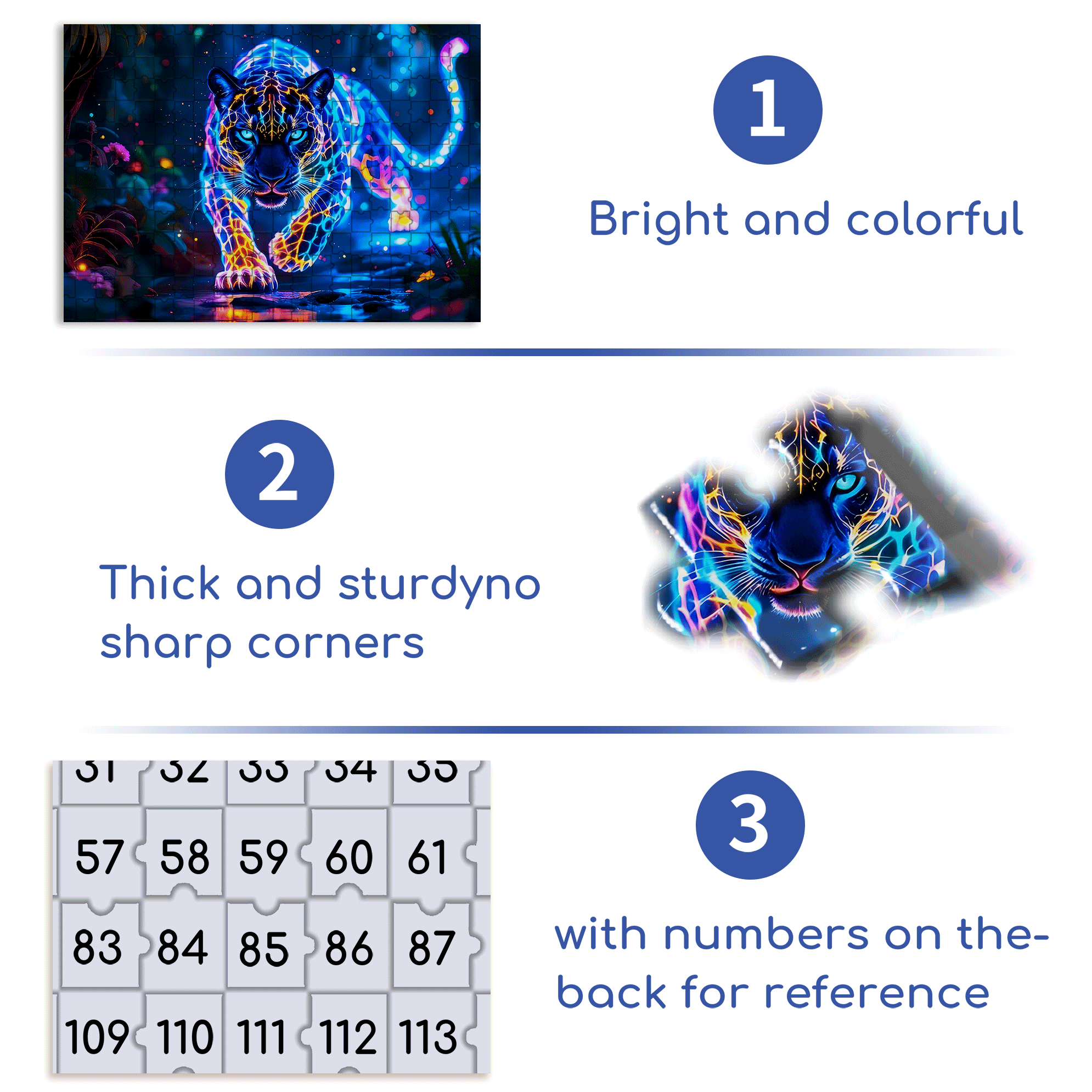 Colorful Leopard 500pcs/1000pcs Jigsaw Puzzle, Scratch-Resistant, Interactive Family Game & Brain-Boosting DIY Decor, Perfect for Halloween, Christmas & New Year Gifts, Family Puzzle Game