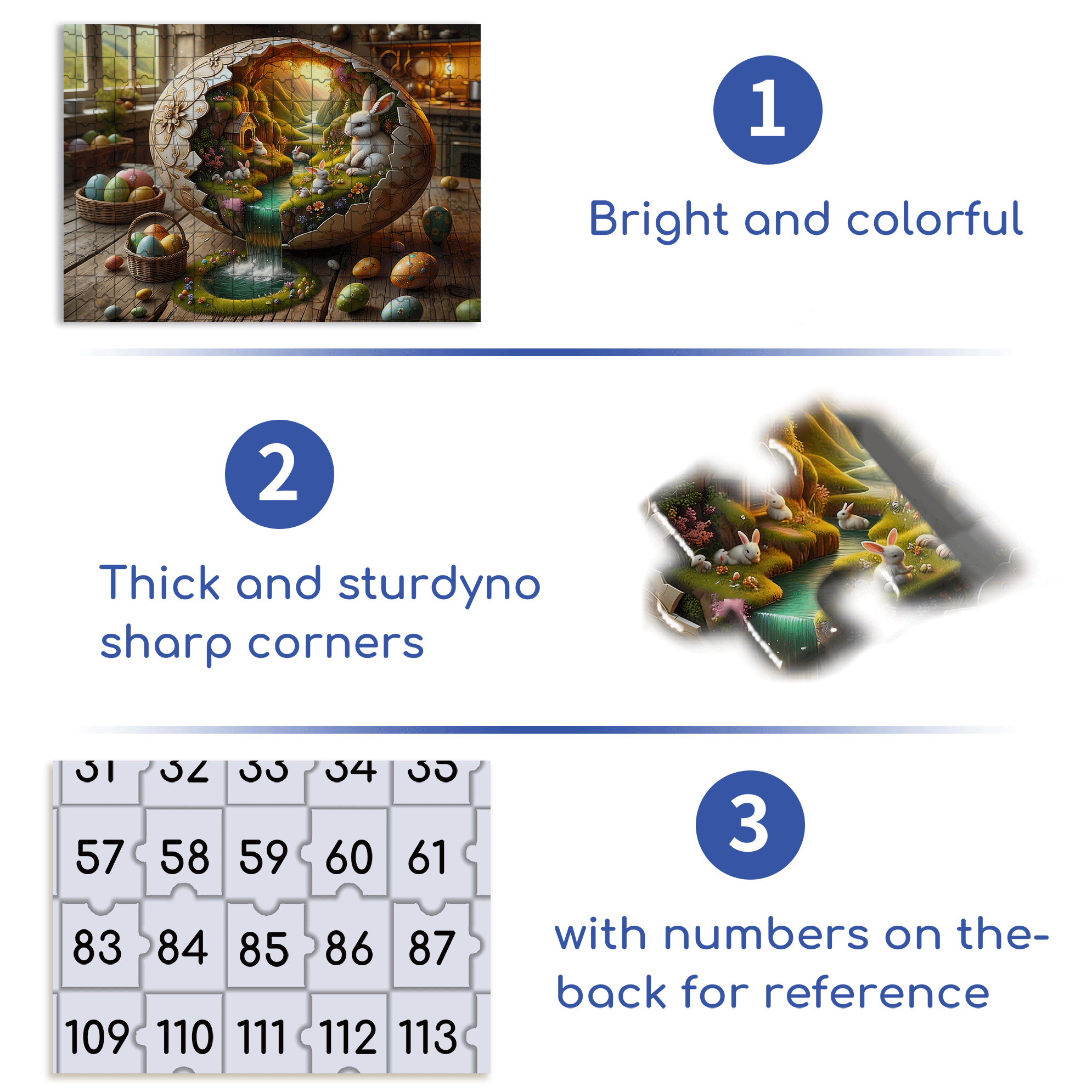 Easter Bunny Paradise 500pcs/1000pcs Jigsaw Puzzle, Scratch-Resistant, Interactive Family Game & Brain-Boosting DIY Decor, Perfect for Halloween, Christmas & New Year Gifts, Family Puzzle Game