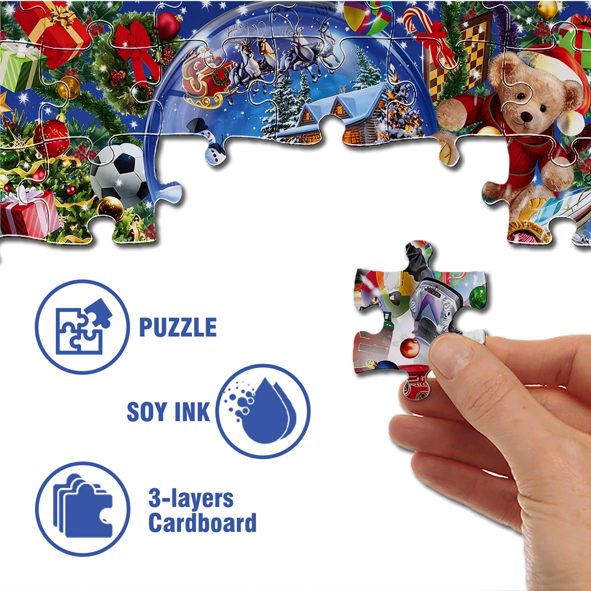 Snow Globe Dreams 500pcs/1000pcs Jigsaw Puzzle, Scratch-Resistant, Interactive Family Game & Brain-Boosting DIY Decor, Perfect for Halloween, Christmas & New Year Gifts, Family Puzzle Game