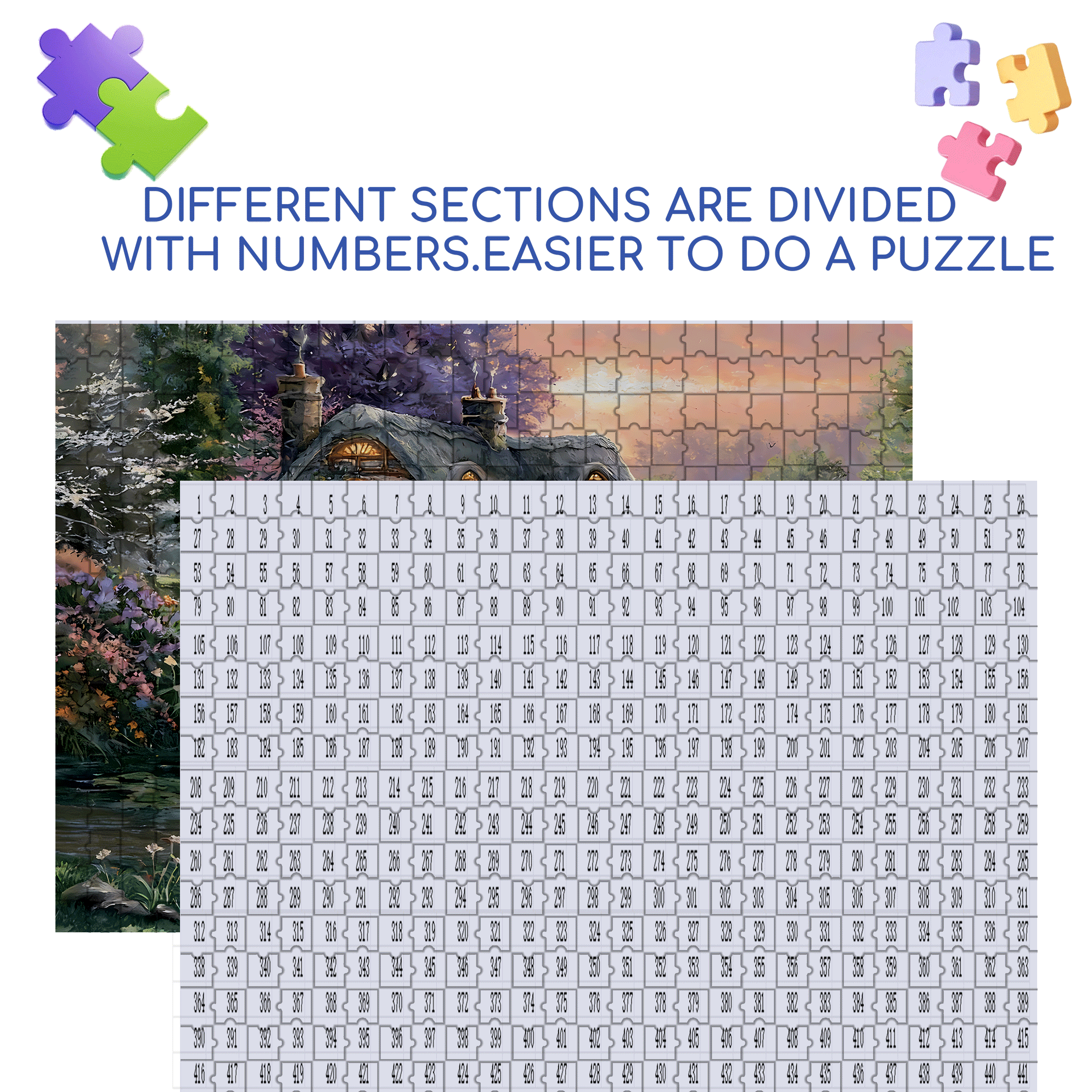 Sweetheart Retreat 500pcs/1000pcs Jigsaw Puzzle, Scratch-Resistant, Interactive Family Game & Brain-Boosting DIY Decor, Perfect for Halloween, Christmas & New Year Gifts, Family Puzzle Game