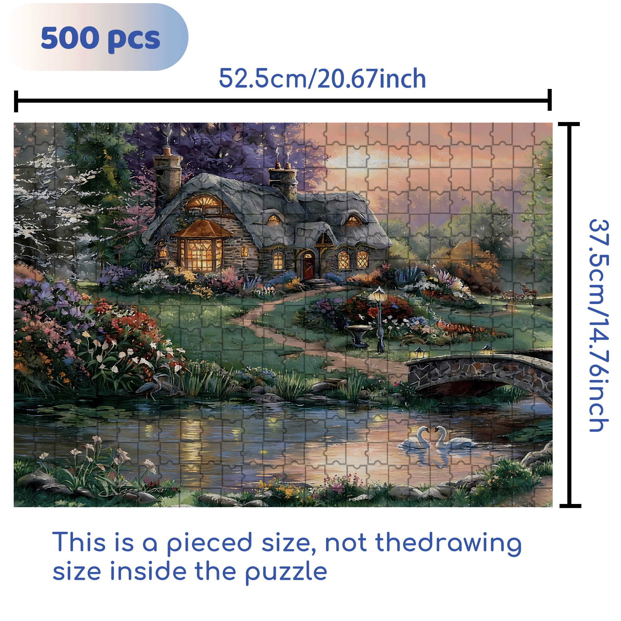 Sweetheart Retreat 500pcs/1000pcs Jigsaw Puzzle, Scratch-Resistant, Interactive Family Game & Brain-Boosting DIY Decor, Perfect for Halloween, Christmas & New Year Gifts, Family Puzzle Game
