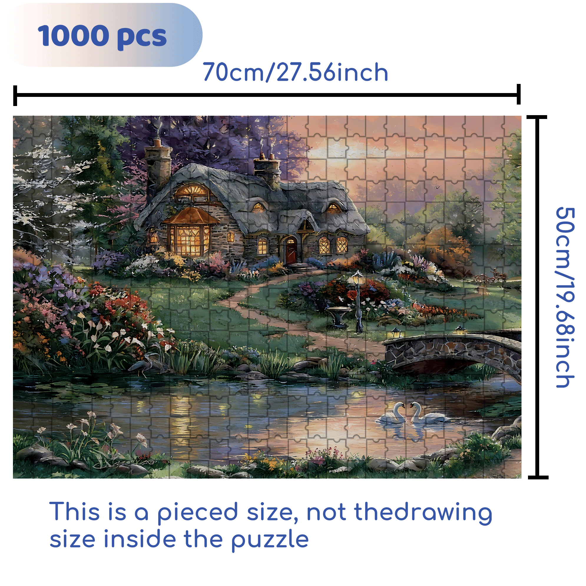 Sweetheart Retreat 500pcs/1000pcs Jigsaw Puzzle, Scratch-Resistant, Interactive Family Game & Brain-Boosting DIY Decor, Perfect for Halloween, Christmas & New Year Gifts, Family Puzzle Game