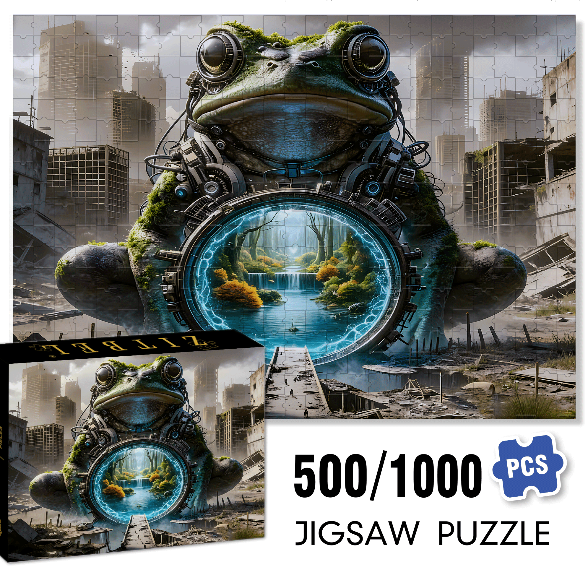 The Frog God's Gate of Redemption 500pcs/1000pcs Jigsaw Puzzle, Scratch-Resistant, Interactive Family Game & Brain-Boosting DIY Decor, Perfect for Halloween, Christmas & New Year Gifts, Family Puzzle Game