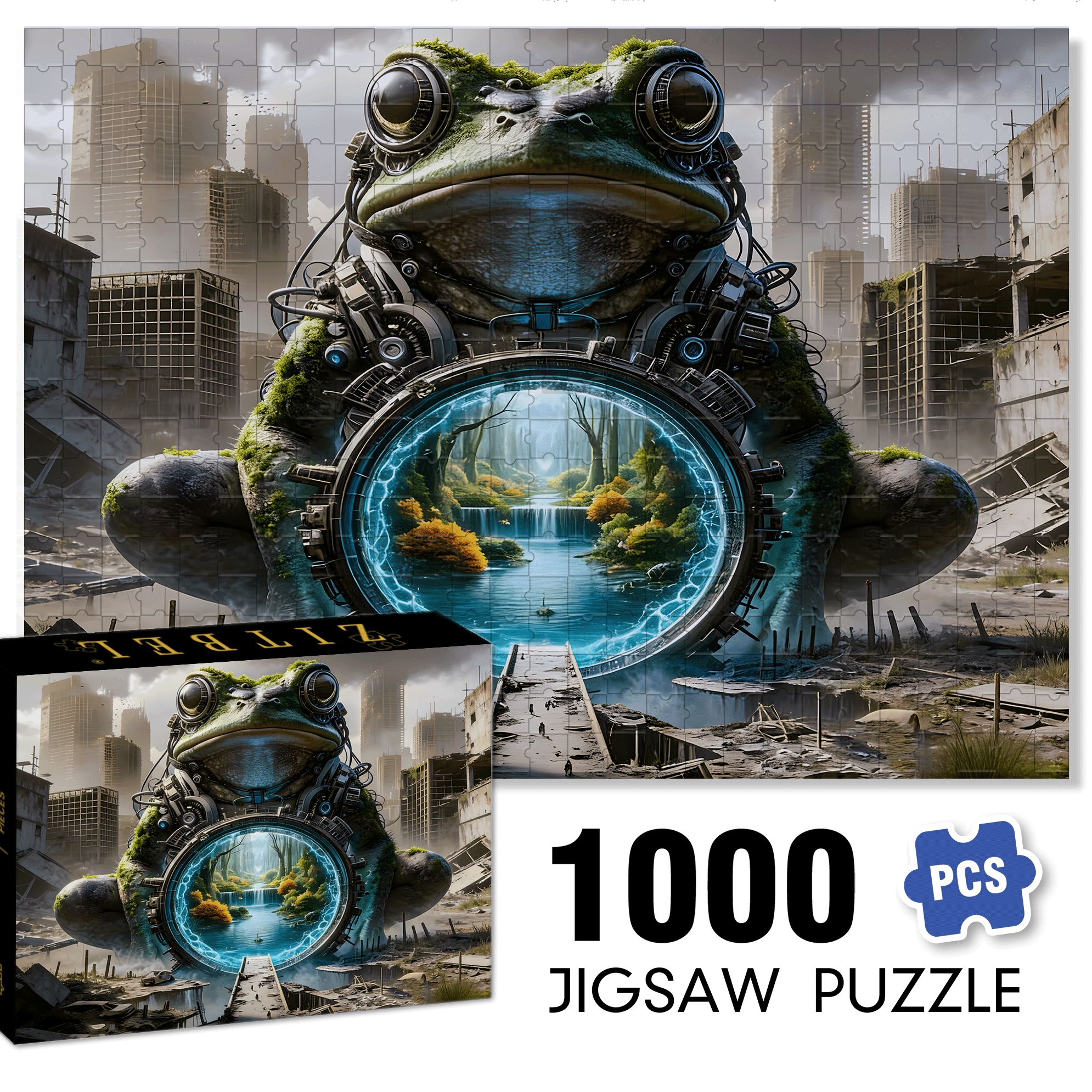 The Frog God's Gate of Redemption 500pcs/1000pcs Jigsaw Puzzle, Scratch-Resistant, Interactive Family Game & Brain-Boosting DIY Decor, Perfect for Halloween, Christmas & New Year Gifts, Family Puzzle Game