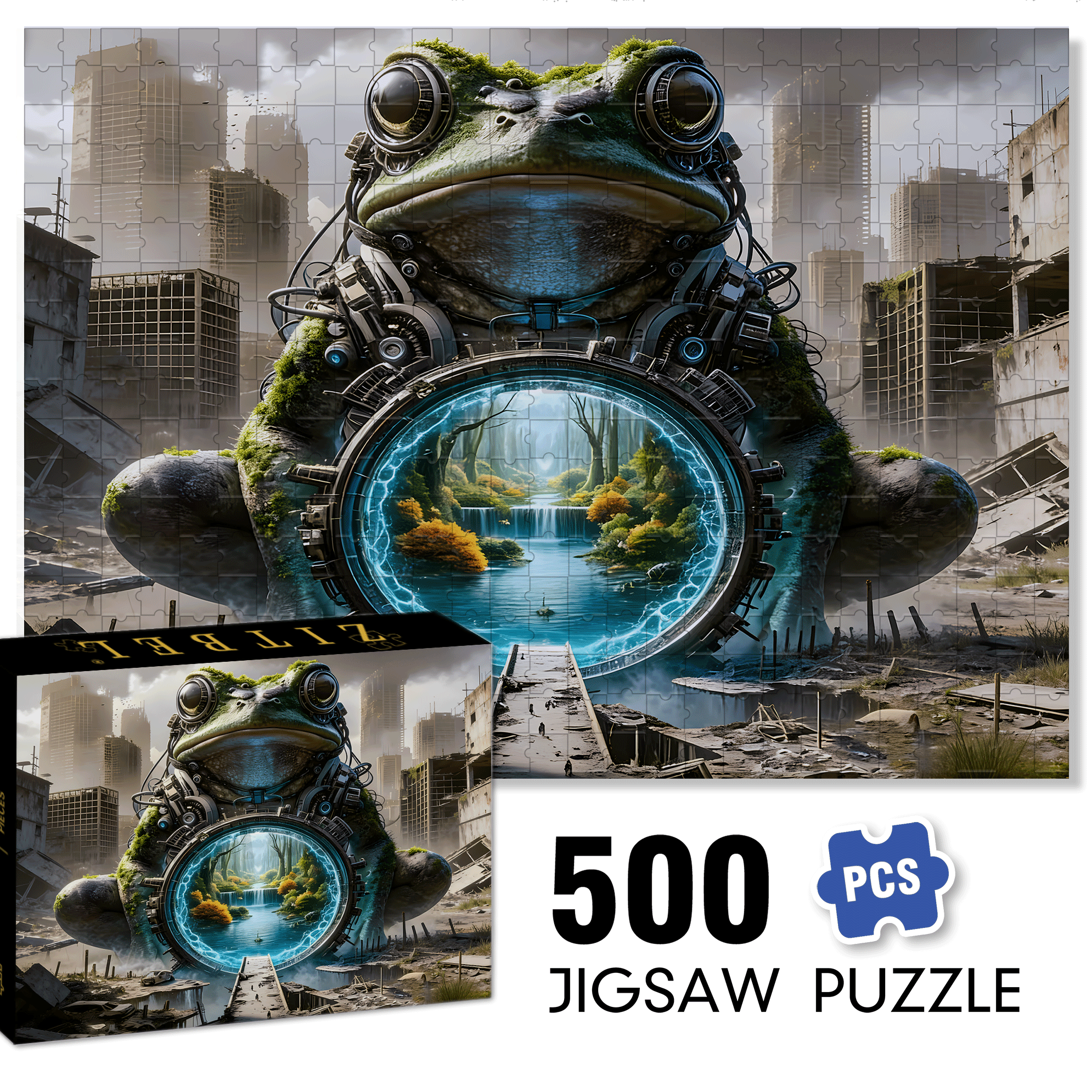 The Frog God's Gate of Redemption 500pcs/1000pcs Jigsaw Puzzle, Scratch-Resistant, Interactive Family Game & Brain-Boosting DIY Decor, Perfect for Halloween, Christmas & New Year Gifts, Family Puzzle Game