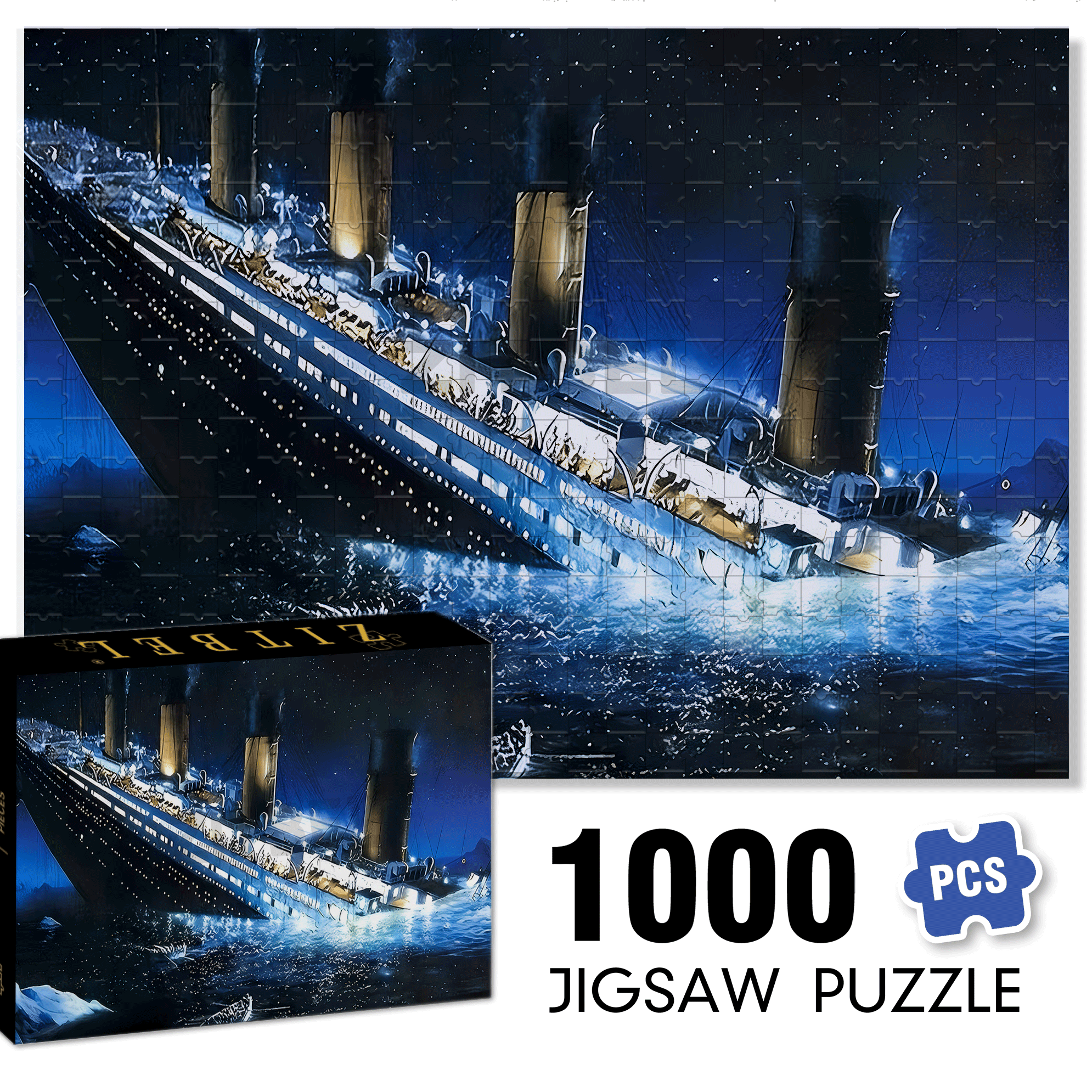 The Tragedy of the Ocean 500pcs/1000pcs Jigsaw Puzzle, Scratch-Resistant, Interactive Family Game & Brain-Boosting DIY Decor, Perfect for Halloween, Christmas & New Year Gifts, Family Puzzle Game