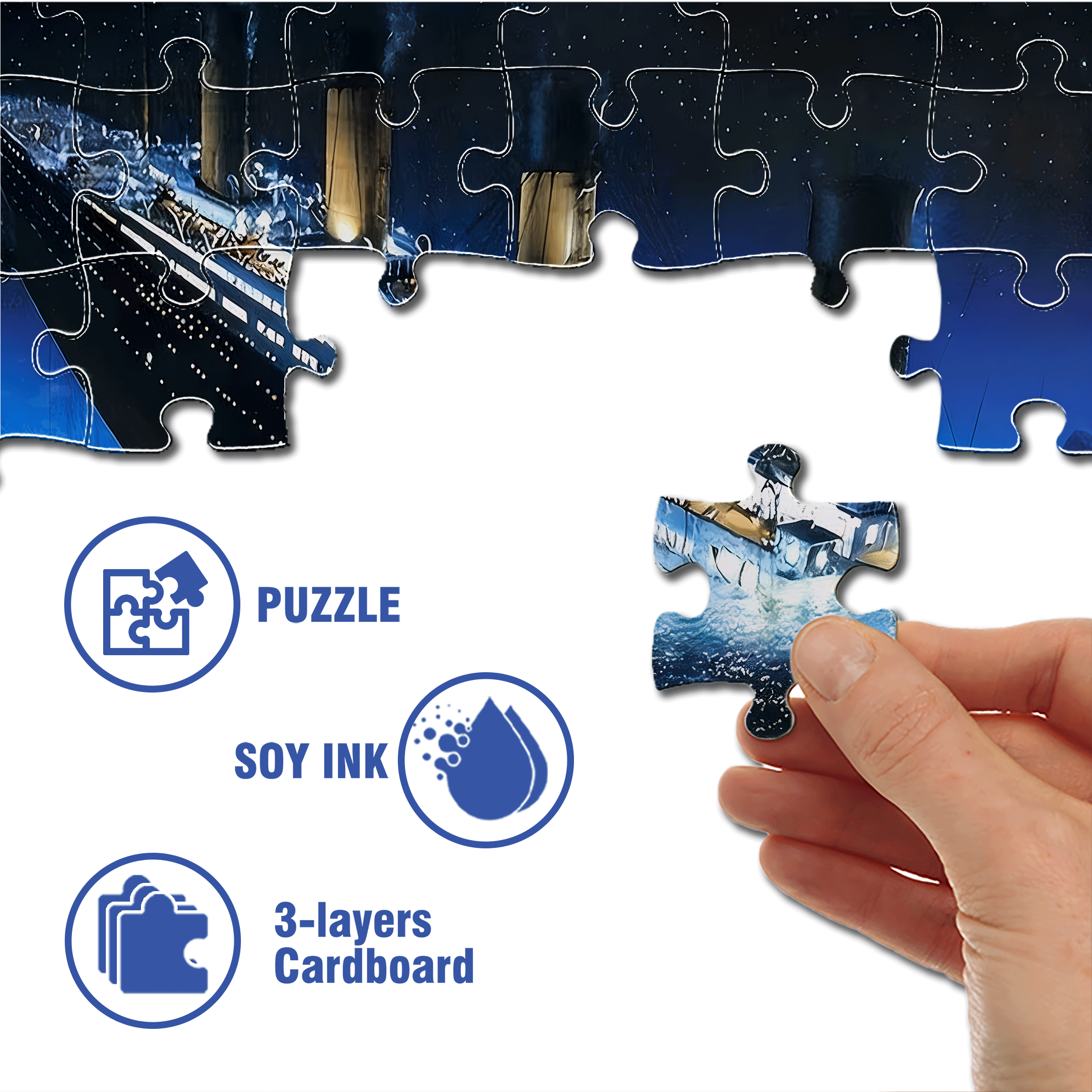 The Tragedy of the Ocean 500pcs/1000pcs Jigsaw Puzzle, Scratch-Resistant, Interactive Family Game & Brain-Boosting DIY Decor, Perfect for Halloween, Christmas & New Year Gifts, Family Puzzle Game