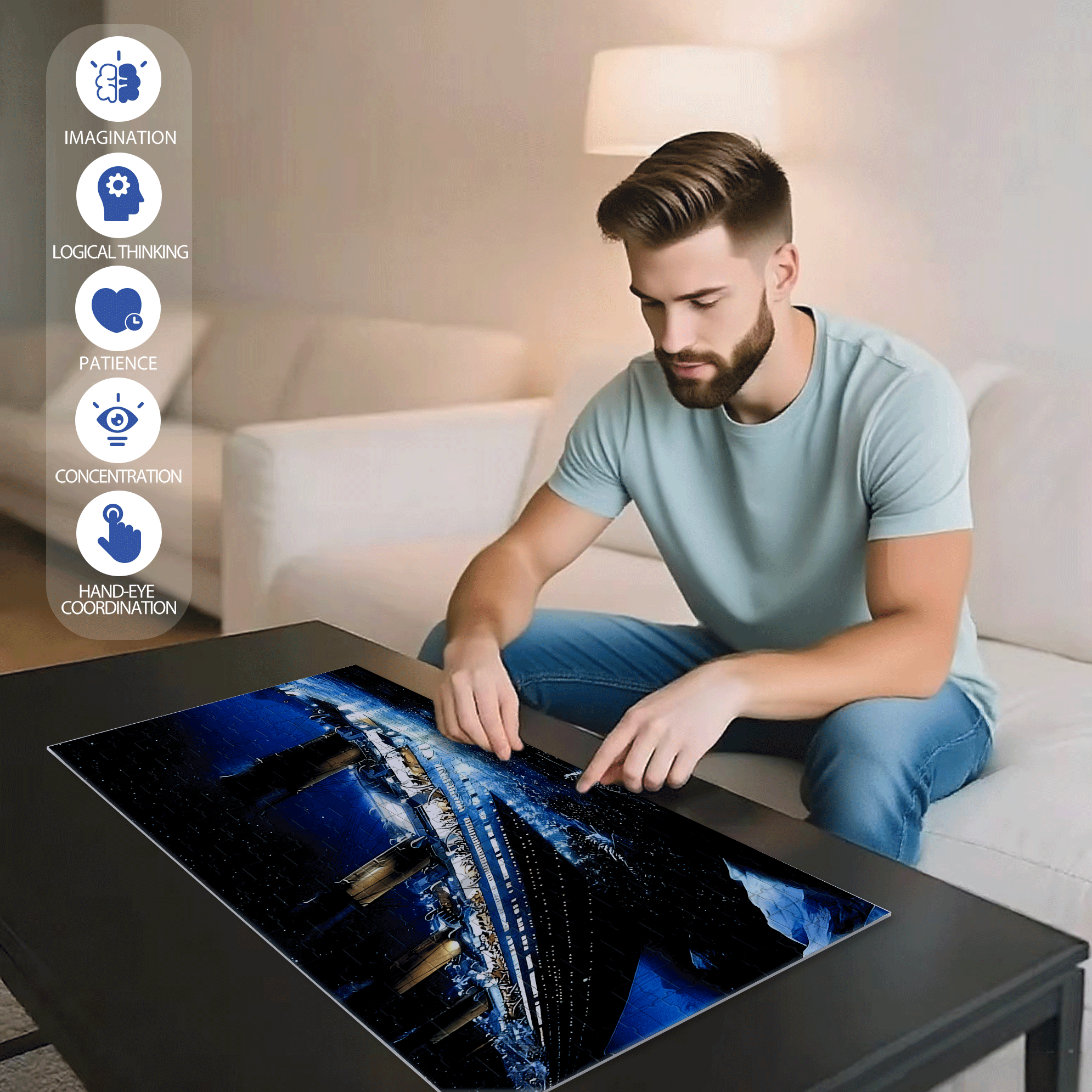 The Tragedy of the Ocean 500pcs/1000pcs Jigsaw Puzzle, Scratch-Resistant, Interactive Family Game & Brain-Boosting DIY Decor, Perfect for Halloween, Christmas & New Year Gifts, Family Puzzle Game