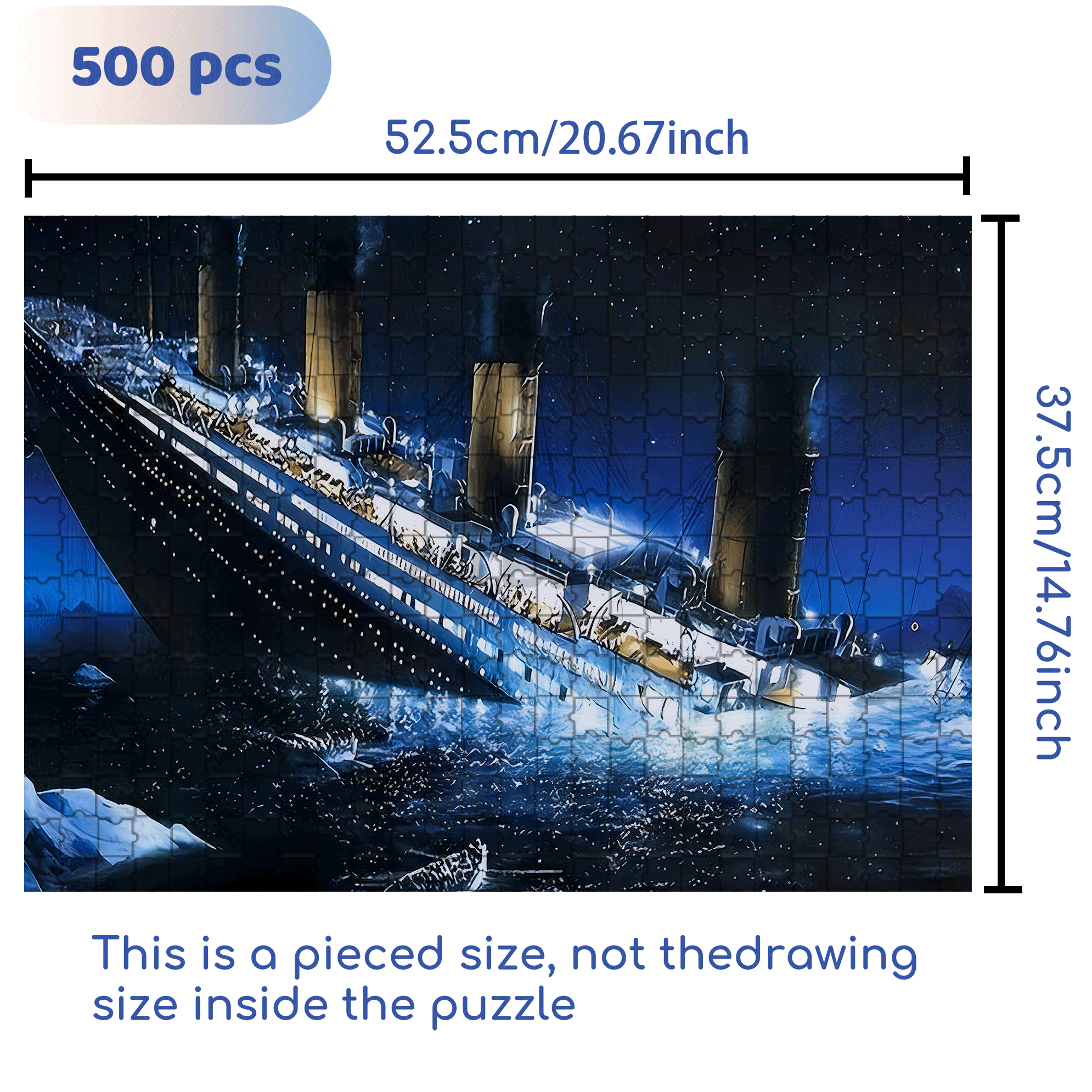 The Tragedy of the Ocean 500pcs/1000pcs Jigsaw Puzzle, Scratch-Resistant, Interactive Family Game & Brain-Boosting DIY Decor, Perfect for Halloween, Christmas & New Year Gifts, Family Puzzle Game