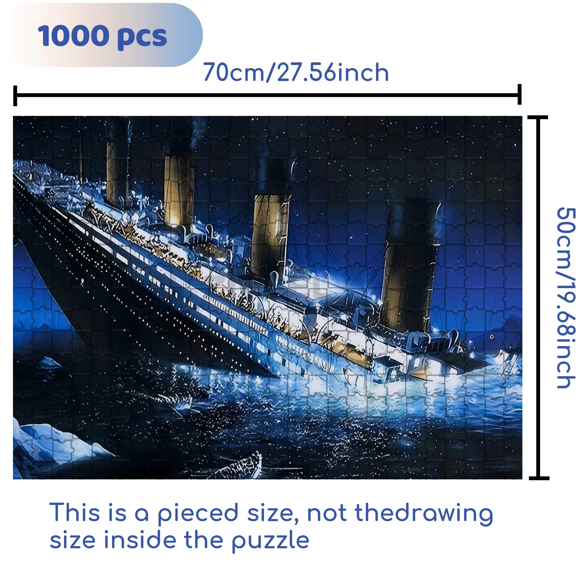 The Tragedy of the Ocean 500pcs/1000pcs Jigsaw Puzzle, Scratch-Resistant, Interactive Family Game & Brain-Boosting DIY Decor, Perfect for Halloween, Christmas & New Year Gifts, Family Puzzle Game