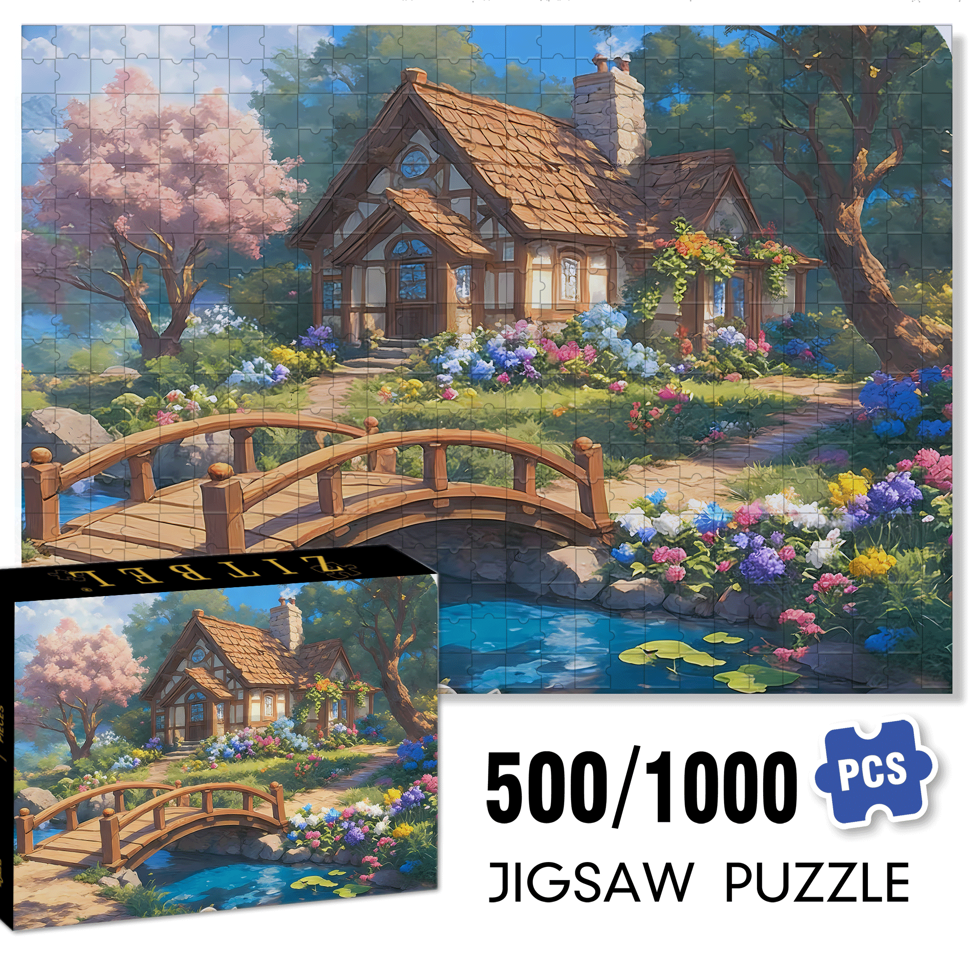 The Wizard of Oz's Residence 500pcs/1000pcs Jigsaw Puzzle, Scratch-Resistant, Interactive Family Game & Brain-Boosting DIY Decor, Perfect for Halloween, Christmas & New Year Gifts, Family Puzzle Game