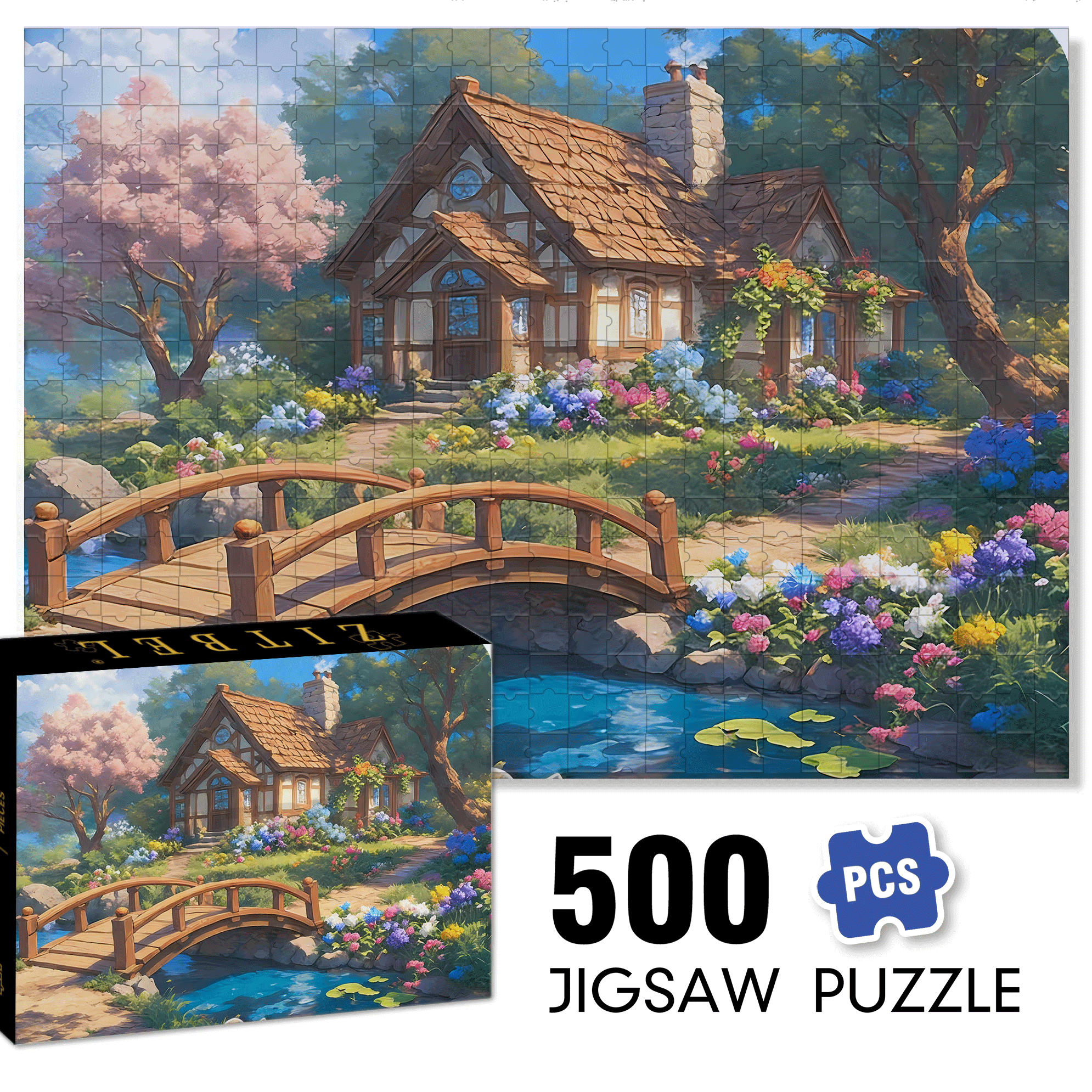 The Wizard of Oz's Residence 500pcs/1000pcs Jigsaw Puzzle, Scratch-Resistant, Interactive Family Game & Brain-Boosting DIY Decor, Perfect for Halloween, Christmas & New Year Gifts, Family Puzzle Game
