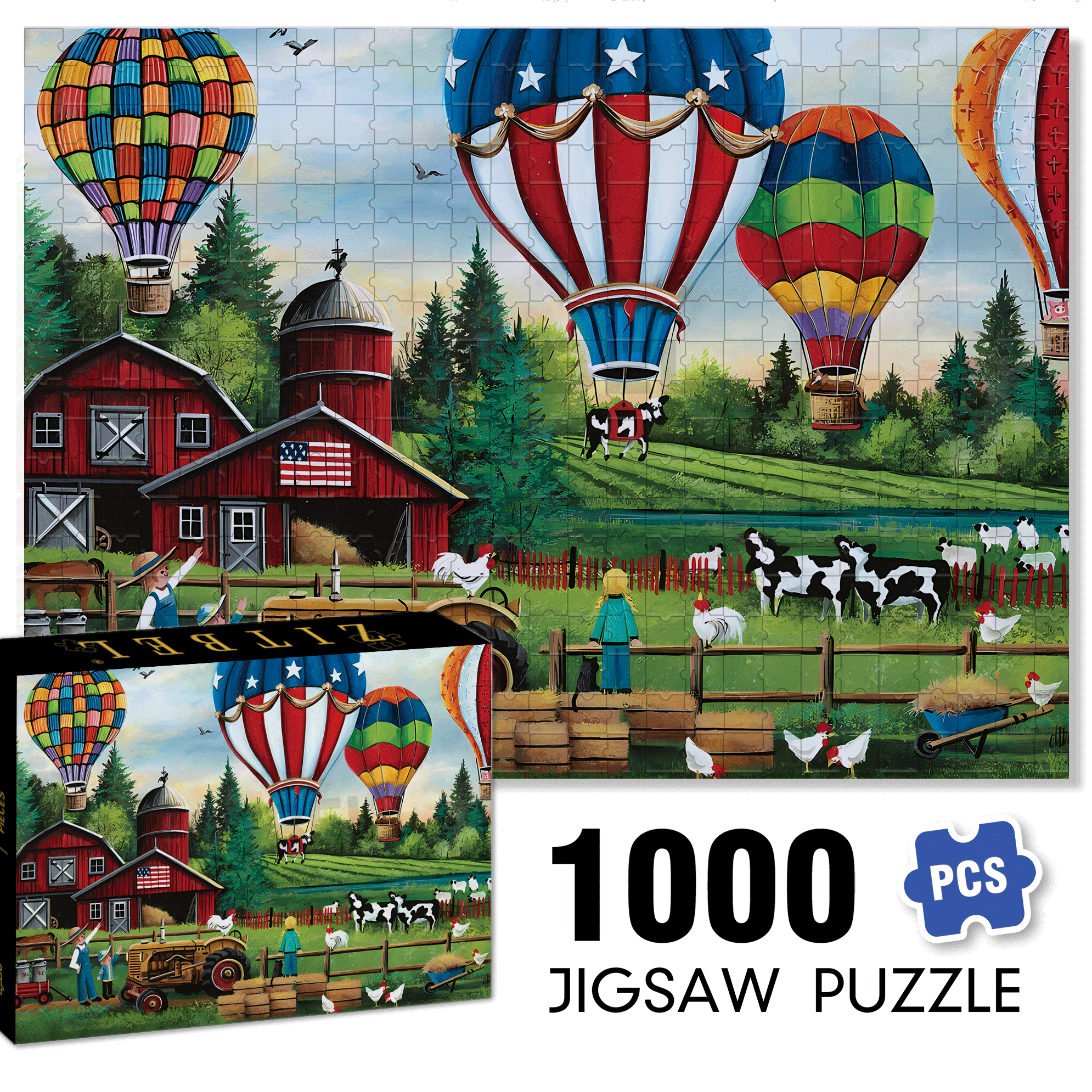 Up Up And Away 500pcs/1000pcs Jigsaw Puzzle, Scratch-Resistant, Interactive Family Game & Brain-Boosting DIY Decor, Perfect for Halloween, Christmas & New Year Gifts, Family Puzzle Game