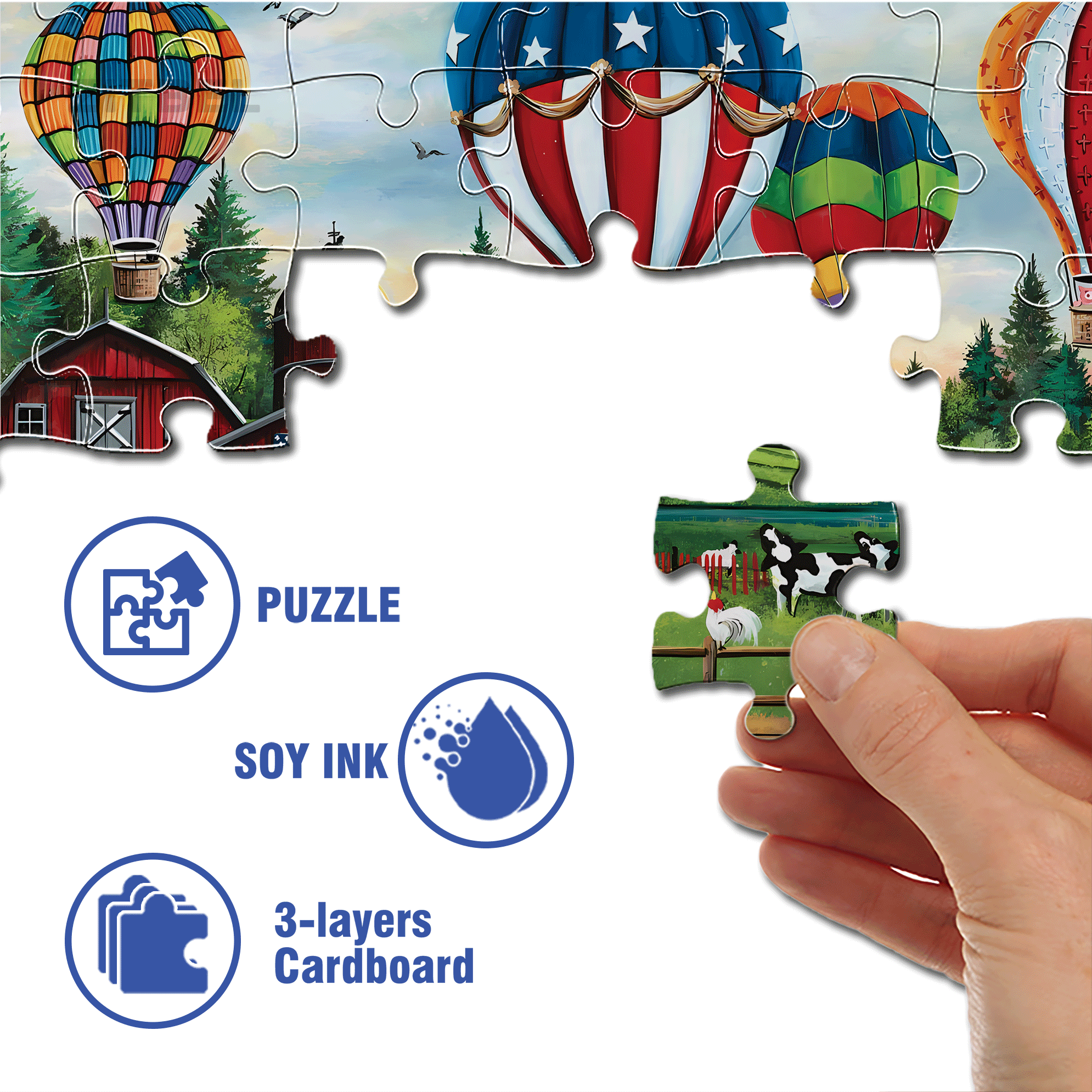 Up Up And Away 500pcs/1000pcs Jigsaw Puzzle, Scratch-Resistant, Interactive Family Game & Brain-Boosting DIY Decor, Perfect for Halloween, Christmas & New Year Gifts, Family Puzzle Game