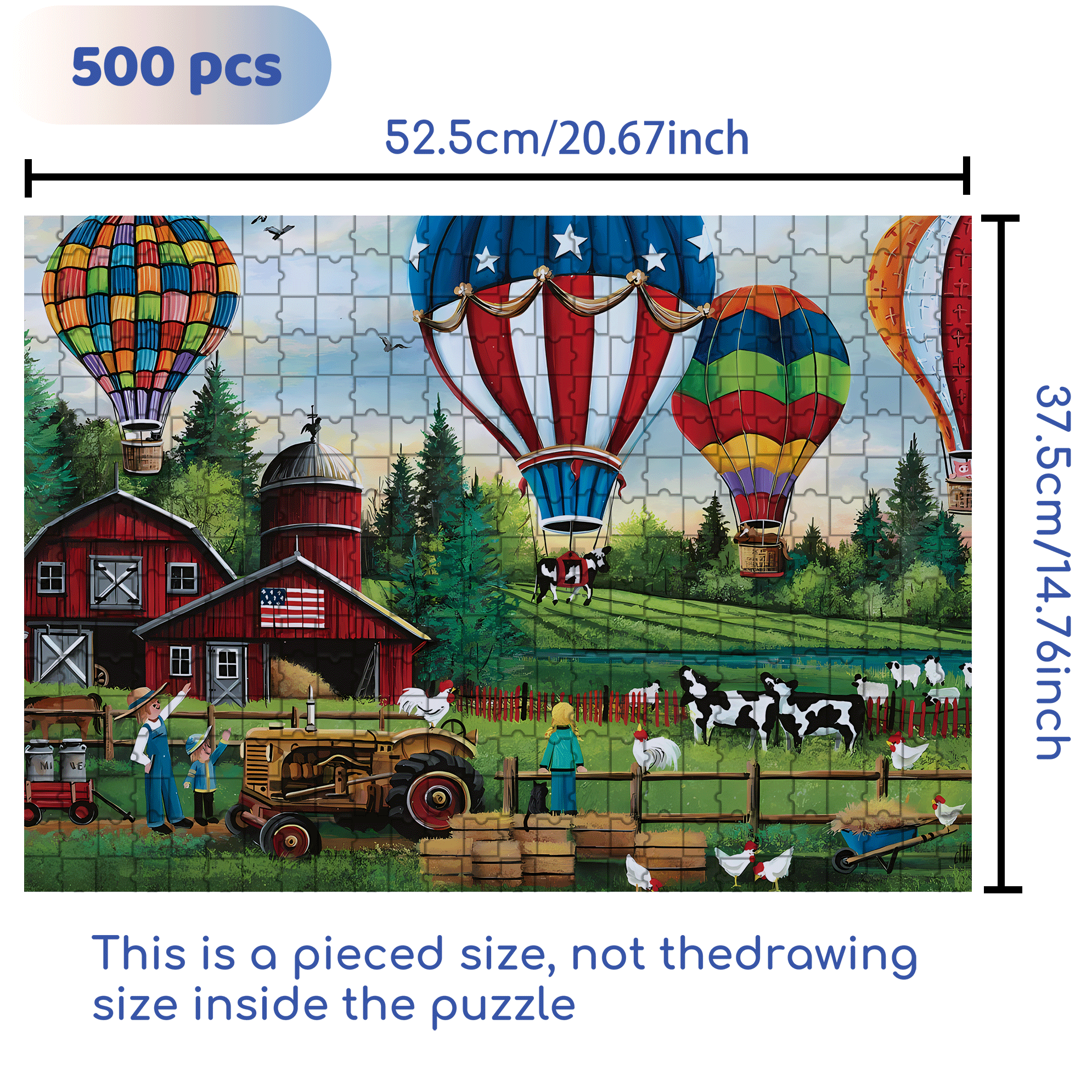 Up Up And Away 500pcs/1000pcs Jigsaw Puzzle, Scratch-Resistant, Interactive Family Game & Brain-Boosting DIY Decor, Perfect for Halloween, Christmas & New Year Gifts, Family Puzzle Game