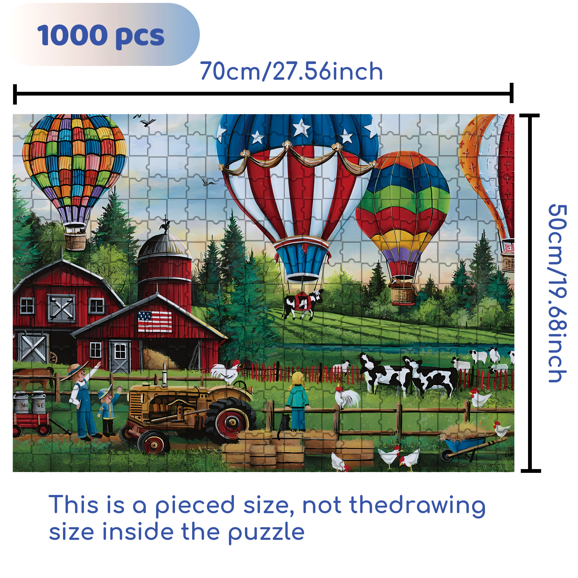 Up Up And Away 500pcs/1000pcs Jigsaw Puzzle, Scratch-Resistant, Interactive Family Game & Brain-Boosting DIY Decor, Perfect for Halloween, Christmas & New Year Gifts, Family Puzzle Game