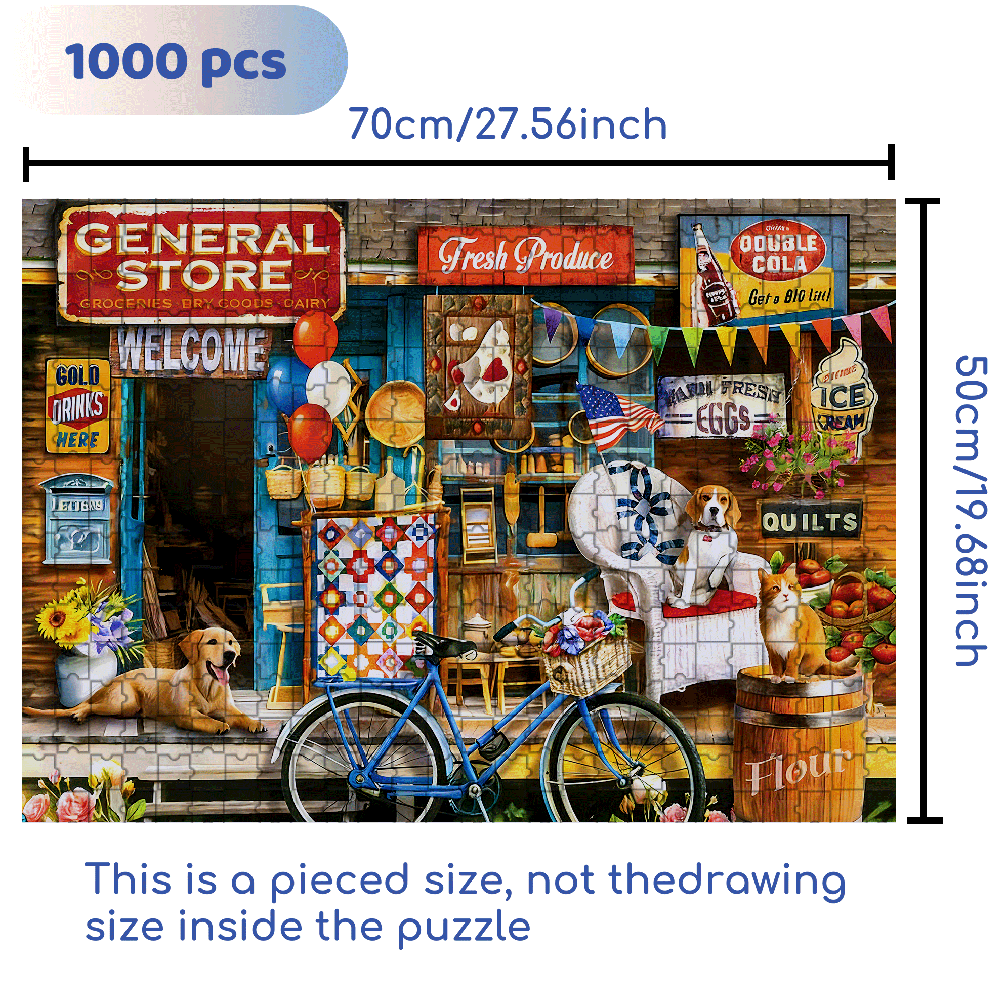 Waiting At The Store 500pcs/1000pcs Jigsaw Puzzle, Scratch-Resistant, Interactive Family Game & Brain-Boosting DIY Decor, Perfect for Halloween, Christmas & New Year Gifts, Family Puzzle Game