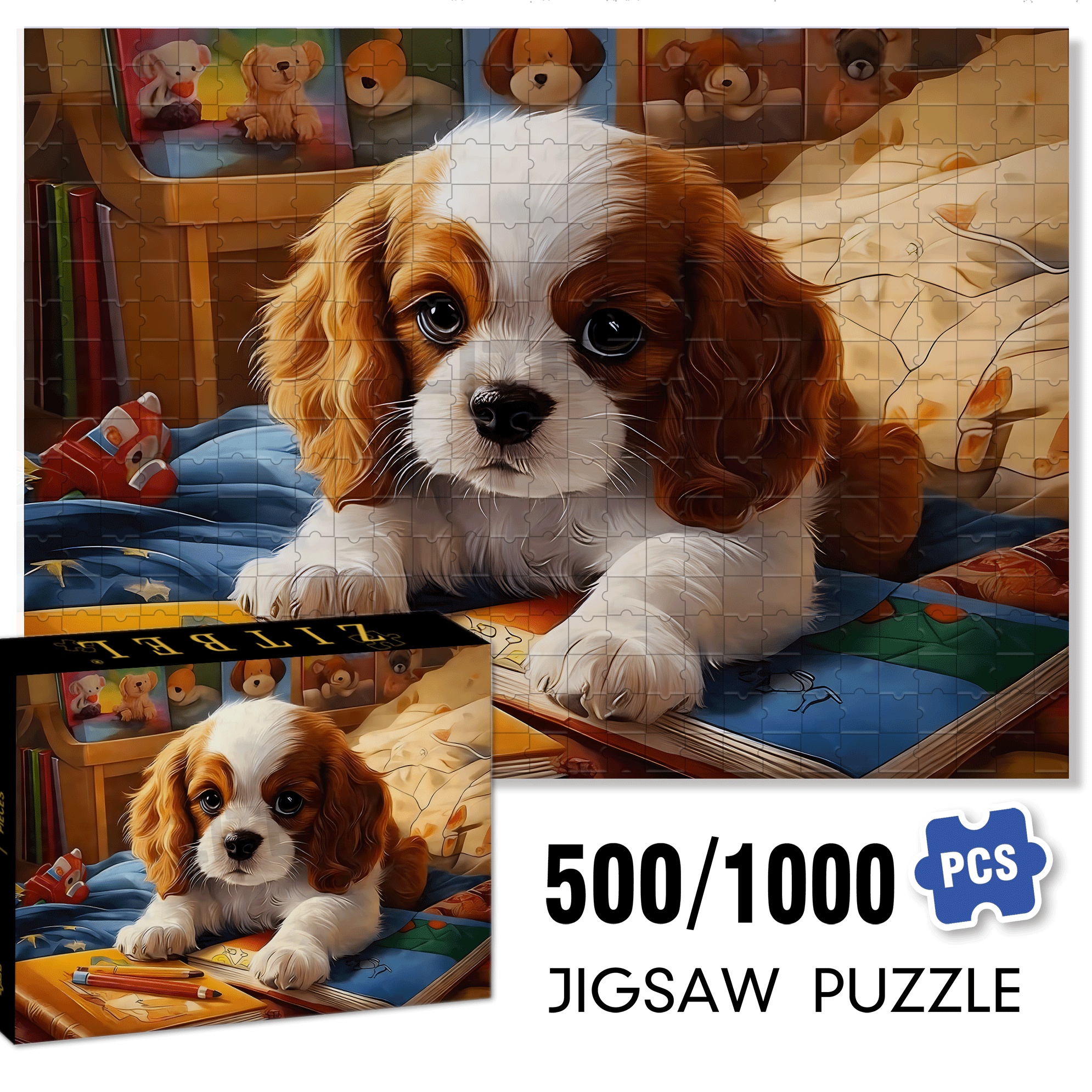 Waiting Patiently For Time To Pass 500pcs/1000pcs Jigsaw Puzzle, Scratch-Resistant, Interactive Family Game & Brain-Boosting DIY Decor, Perfect for Halloween, Christmas & New Year Gifts, Family Puzzle Game
