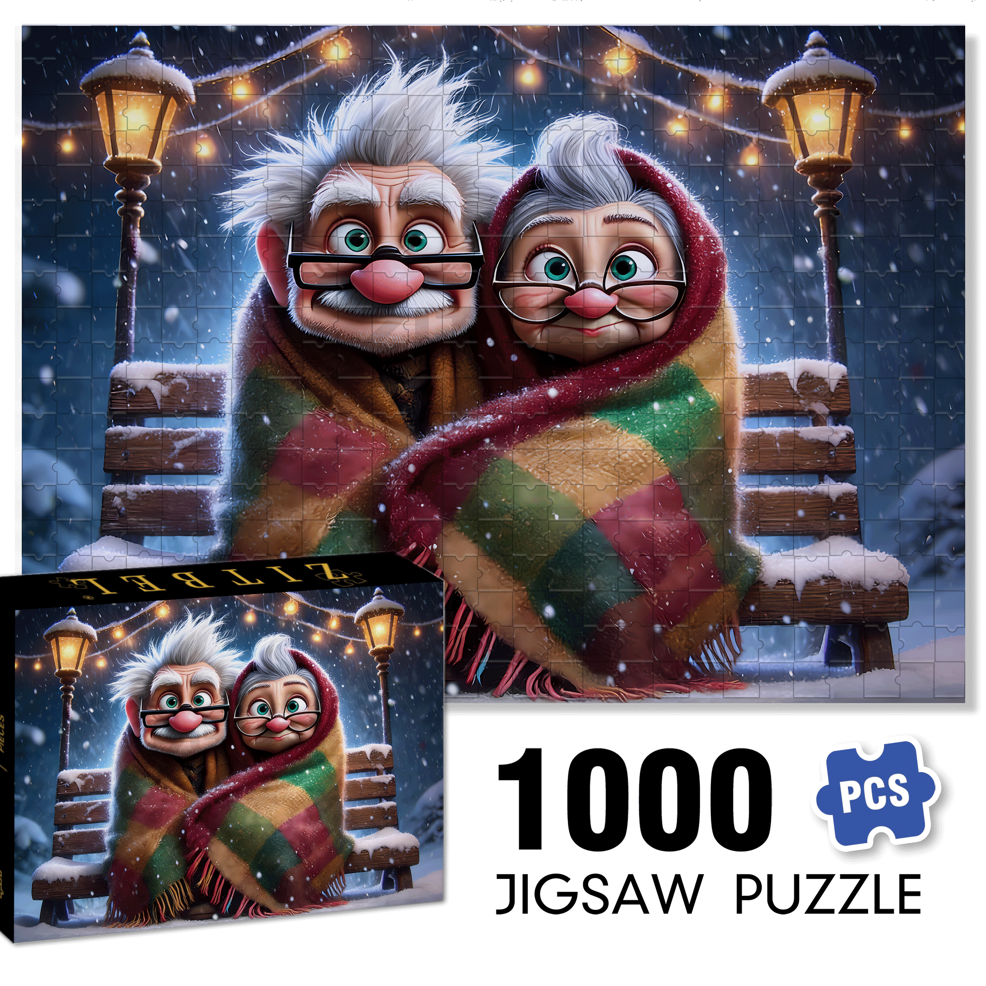 Warmth On A Snowy Night 500pcs/1000pcs Jigsaw Puzzle, Scratch-Resistant, Interactive Family Game & Brain-Boosting DIY Decor, Perfect for Halloween, Christmas & New Year Gifts, Family Puzzle Game