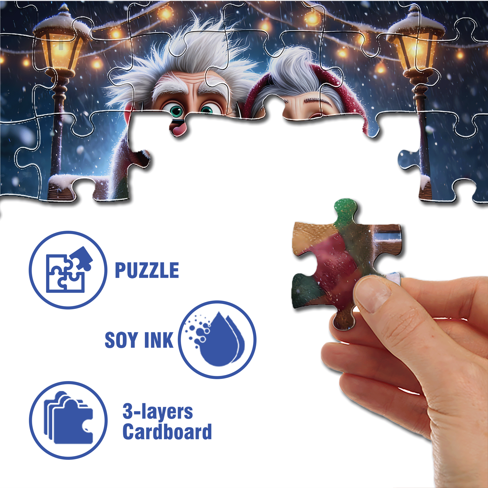 Warmth On A Snowy Night 500pcs/1000pcs Jigsaw Puzzle, Scratch-Resistant, Interactive Family Game & Brain-Boosting DIY Decor, Perfect for Halloween, Christmas & New Year Gifts, Family Puzzle Game