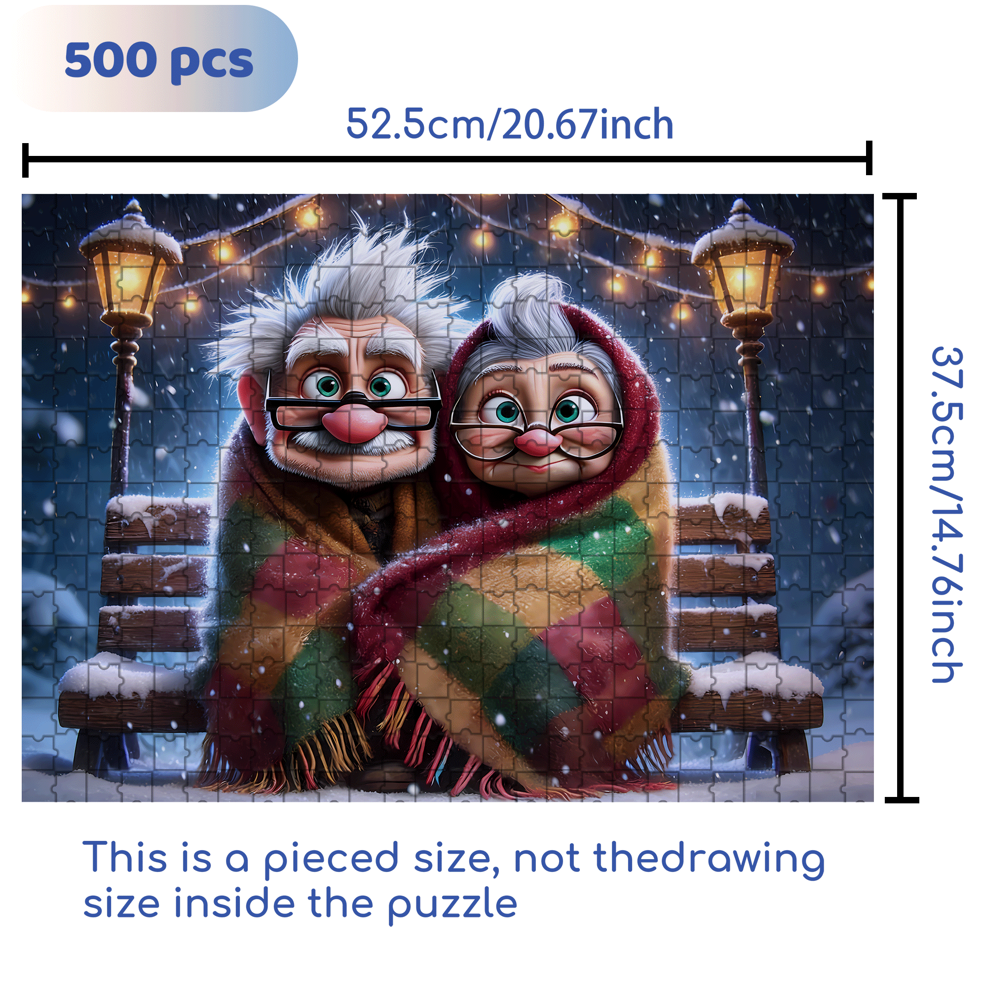 Warmth On A Snowy Night 500pcs/1000pcs Jigsaw Puzzle, Scratch-Resistant, Interactive Family Game & Brain-Boosting DIY Decor, Perfect for Halloween, Christmas & New Year Gifts, Family Puzzle Game