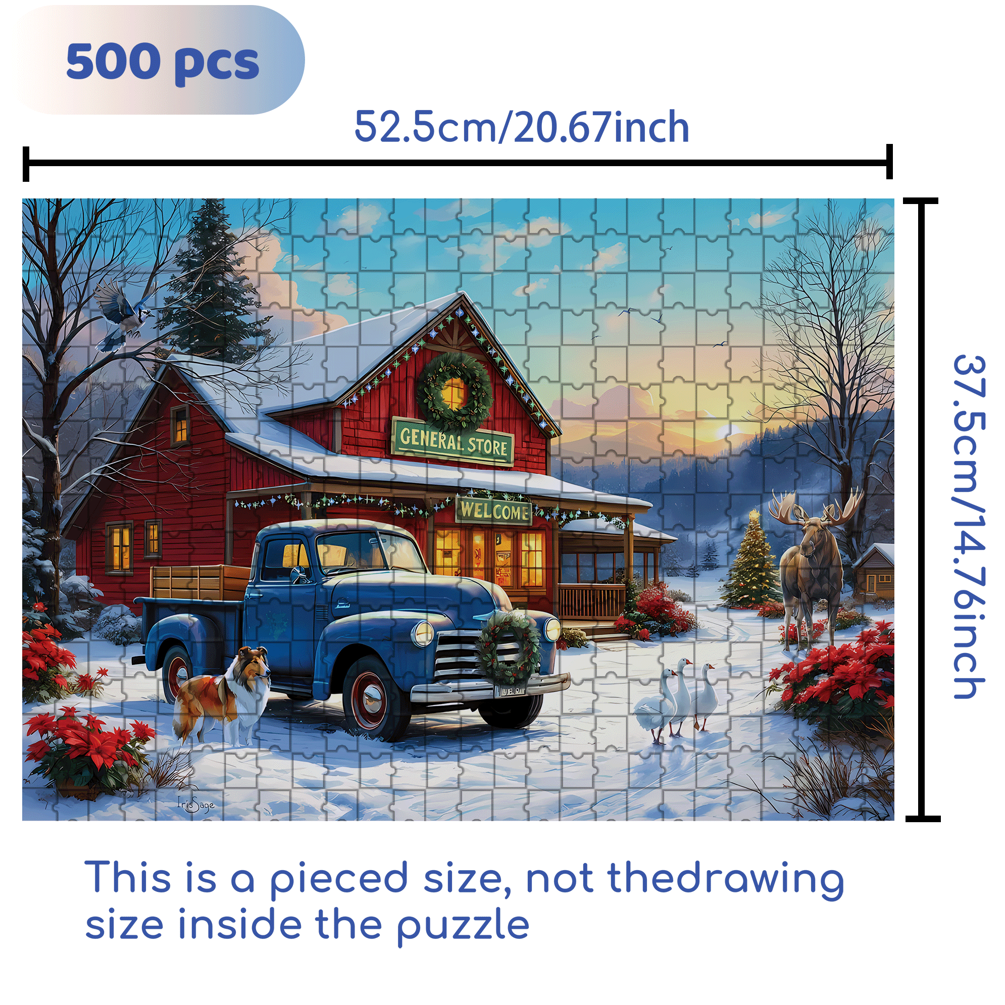 Welcome All General Store 500pcs/1000pcs Jigsaw Puzzle, Scratch-Resistant, Interactive Family Game & Brain-Boosting DIY Decor, Perfect for Halloween, Christmas & New Year Gifts, Family Puzzle Game
