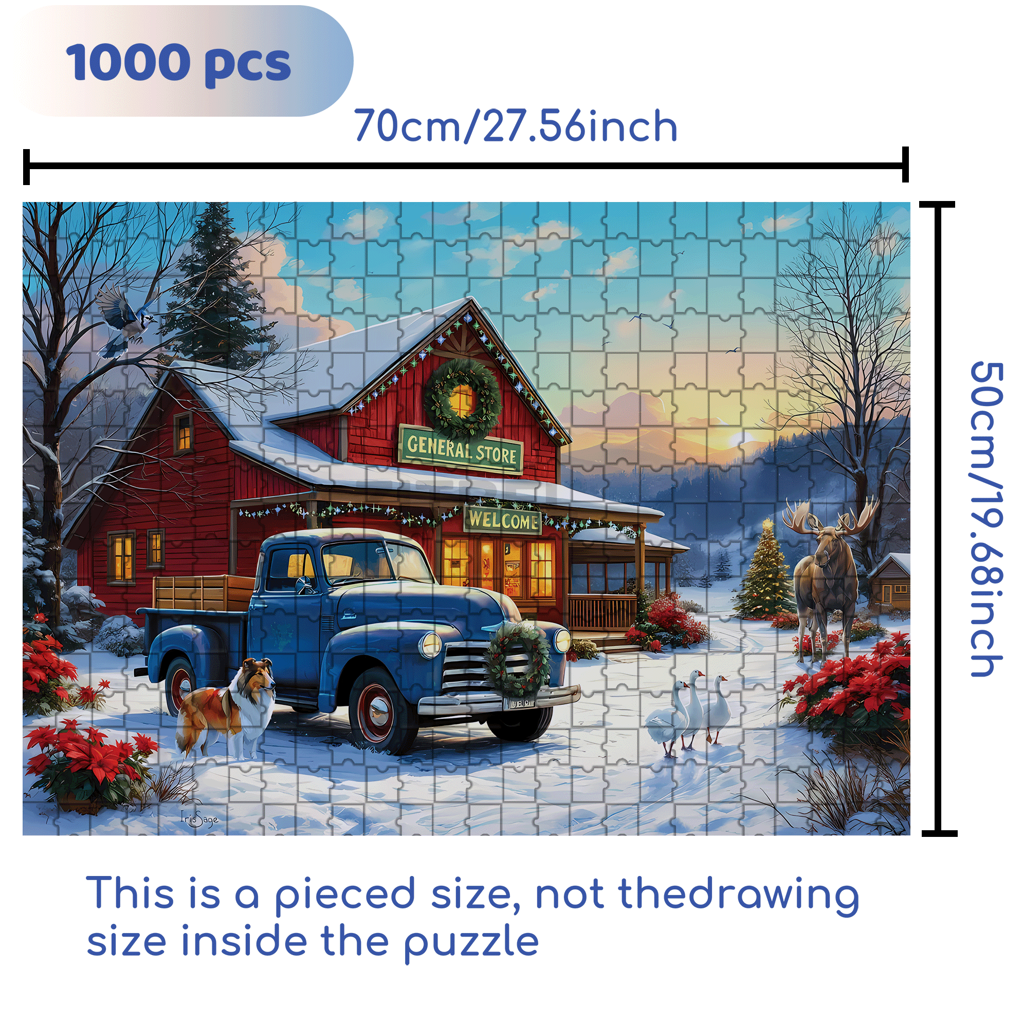 Welcome All General Store 500pcs/1000pcs Jigsaw Puzzle, Scratch-Resistant, Interactive Family Game & Brain-Boosting DIY Decor, Perfect for Halloween, Christmas & New Year Gifts, Family Puzzle Game