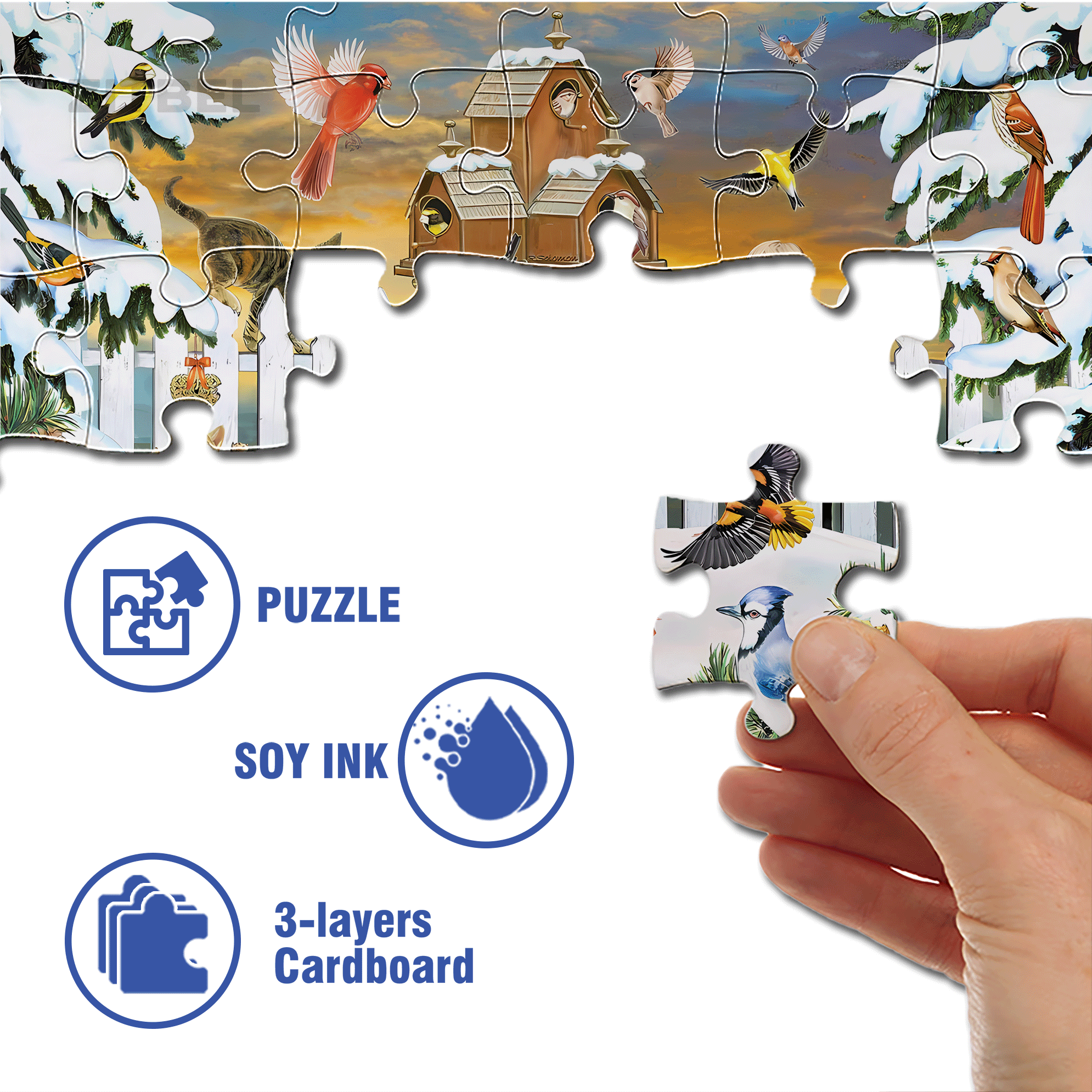 Who Let The Kittens Out 500pcs/1000pcs Jigsaw Puzzle, Scratch-Resistant, Interactive Family Game & Brain-Boosting DIY Decor, Perfect for Halloween, Christmas & New Year Gifts, Family Puzzle Game