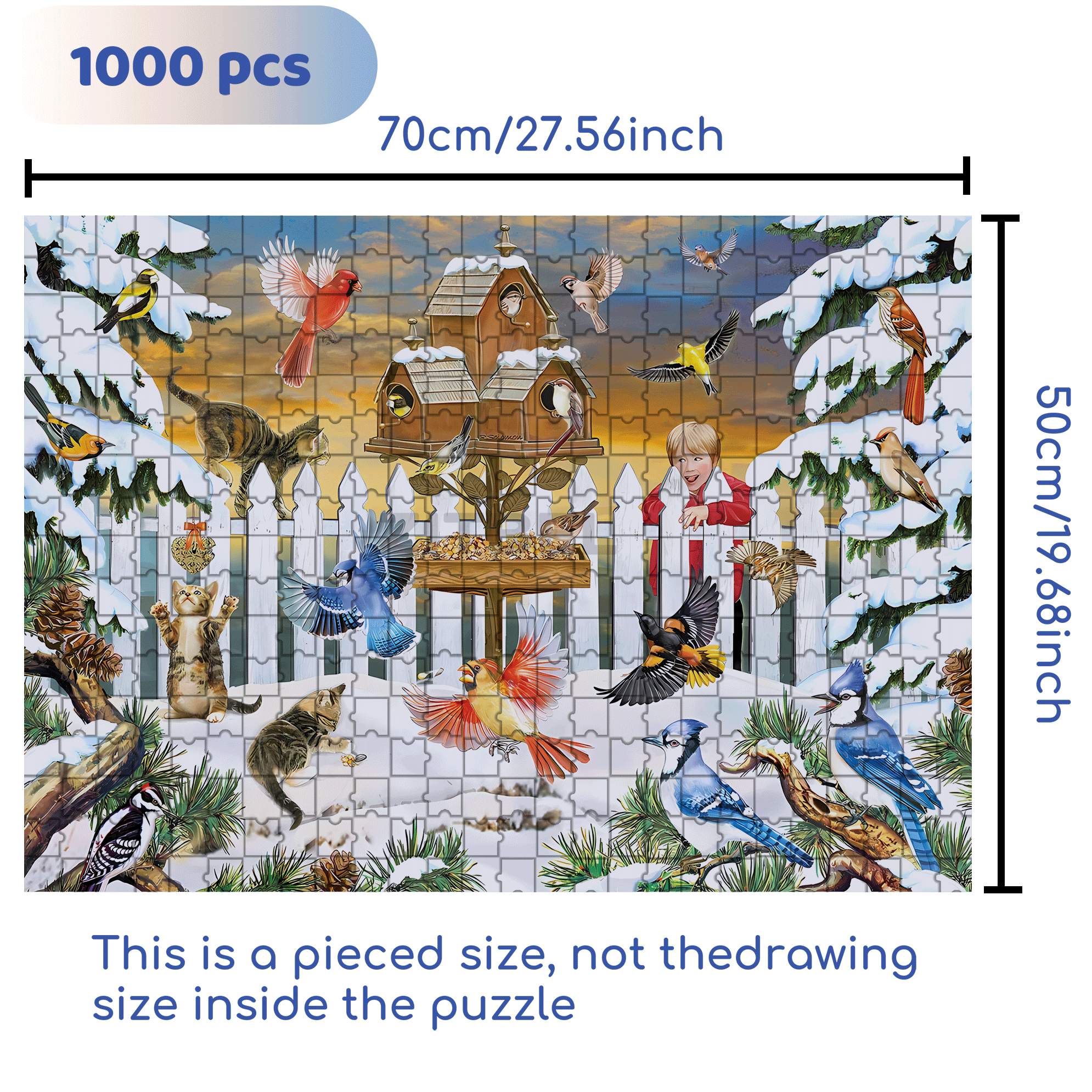 Who Let The Kittens Out 500pcs/1000pcs Jigsaw Puzzle, Scratch-Resistant, Interactive Family Game & Brain-Boosting DIY Decor, Perfect for Halloween, Christmas & New Year Gifts, Family Puzzle Game