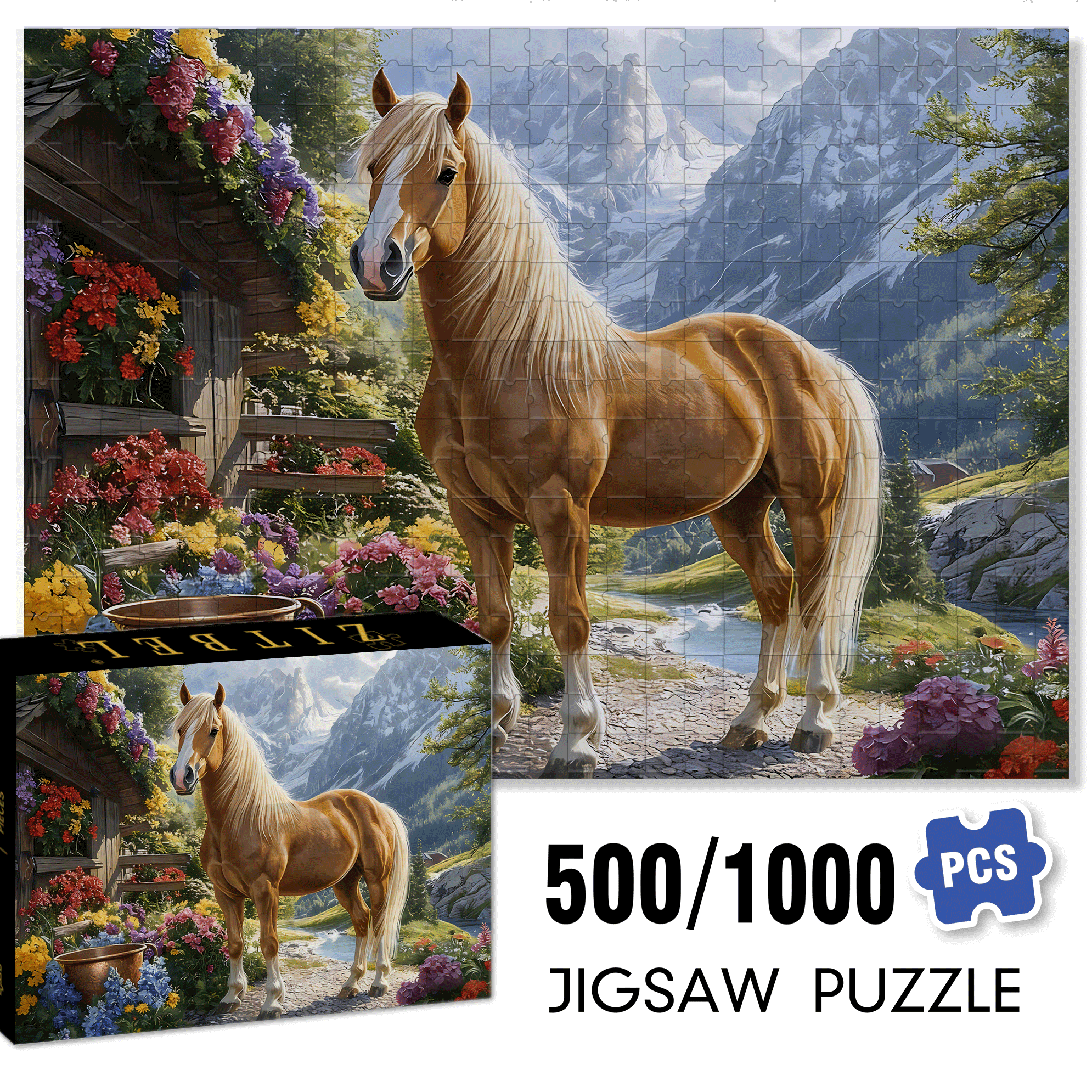 Yamano Shunkage 500pcs/1000pcs Jigsaw Puzzle, Scratch-Resistant, Interactive Family Game & Brain-Boosting DIY Decor, Perfect for Halloween, Christmas & New Year Gifts, Family Puzzle Game