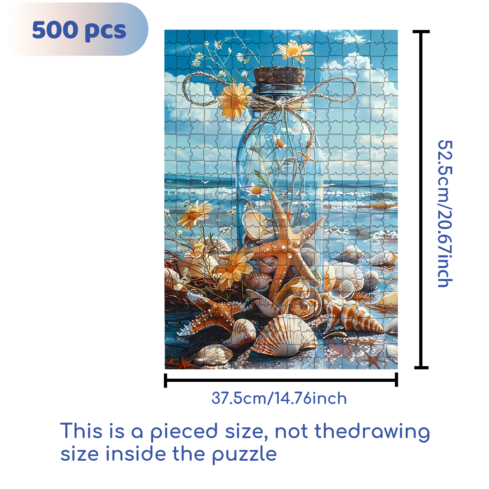 A Dream In A Bottle Of The Sea 500pcs/1000pcs Jigsaw Puzzle, Scratch-Resistant, Interactive Family Game & Brain-Boosting DIY Decor, Perfect for Halloween, Christmas & New Year Gifts, Family Puzzle Game