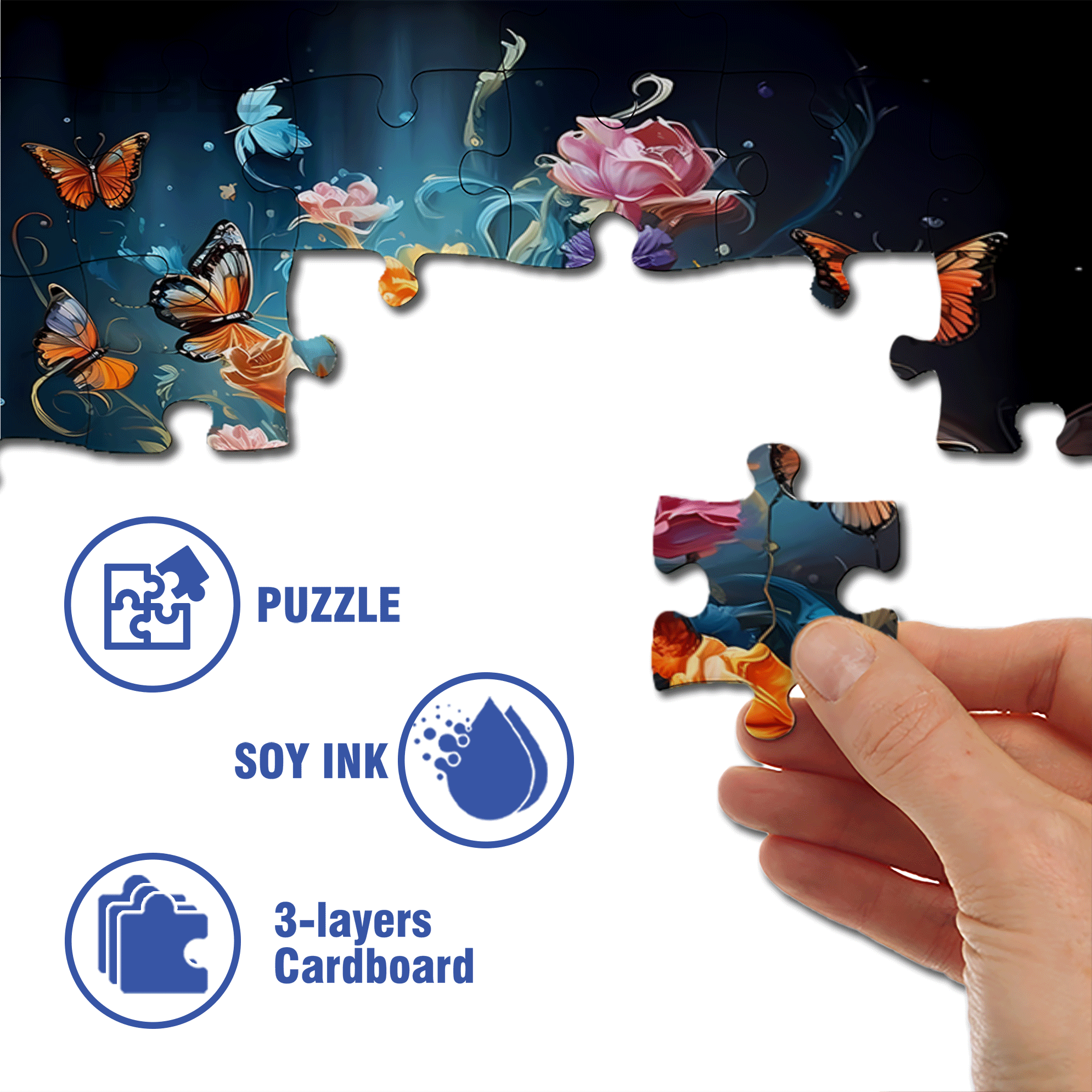 A Page of Flowers 500pcs/1000pcs Jigsaw Puzzle, Scratch-Resistant, Interactive Family Game & Brain-Boosting DIY Decor, Perfect for Halloween, Christmas & New Year Gifts, Family Puzzle Game