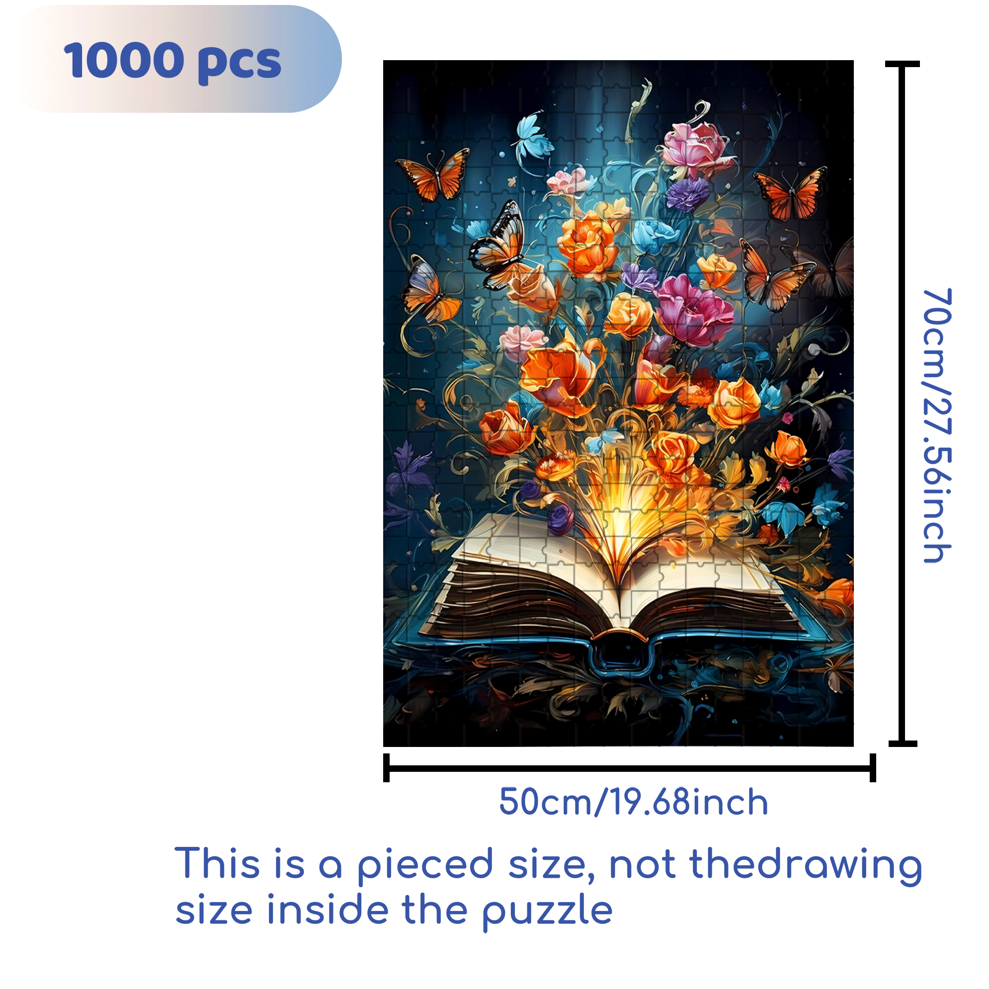 A Page of Flowers 500pcs/1000pcs Jigsaw Puzzle, Scratch-Resistant, Interactive Family Game & Brain-Boosting DIY Decor, Perfect for Halloween, Christmas & New Year Gifts, Family Puzzle Game