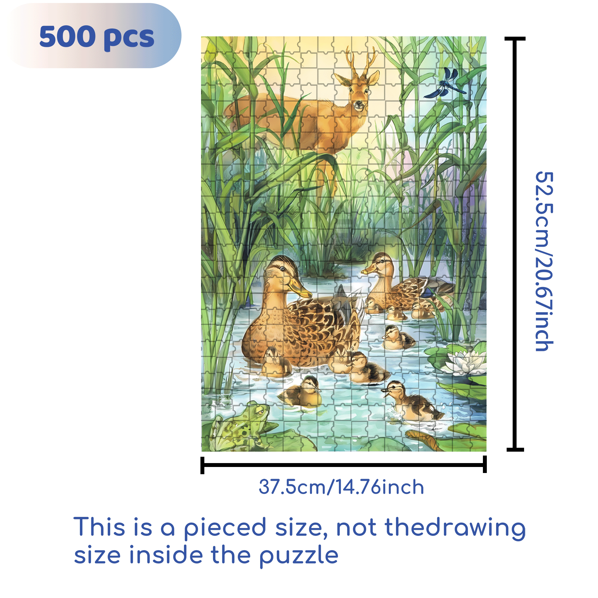 A Tranquil Afternoon In The Reed Marshes 500pcs/1000pcs Jigsaw Puzzle, Scratch-Resistant, Interactive Family Game & Brain-Boosting DIY Decor, Perfect for Halloween, Christmas & New Year Gifts, Family Puzzle Game