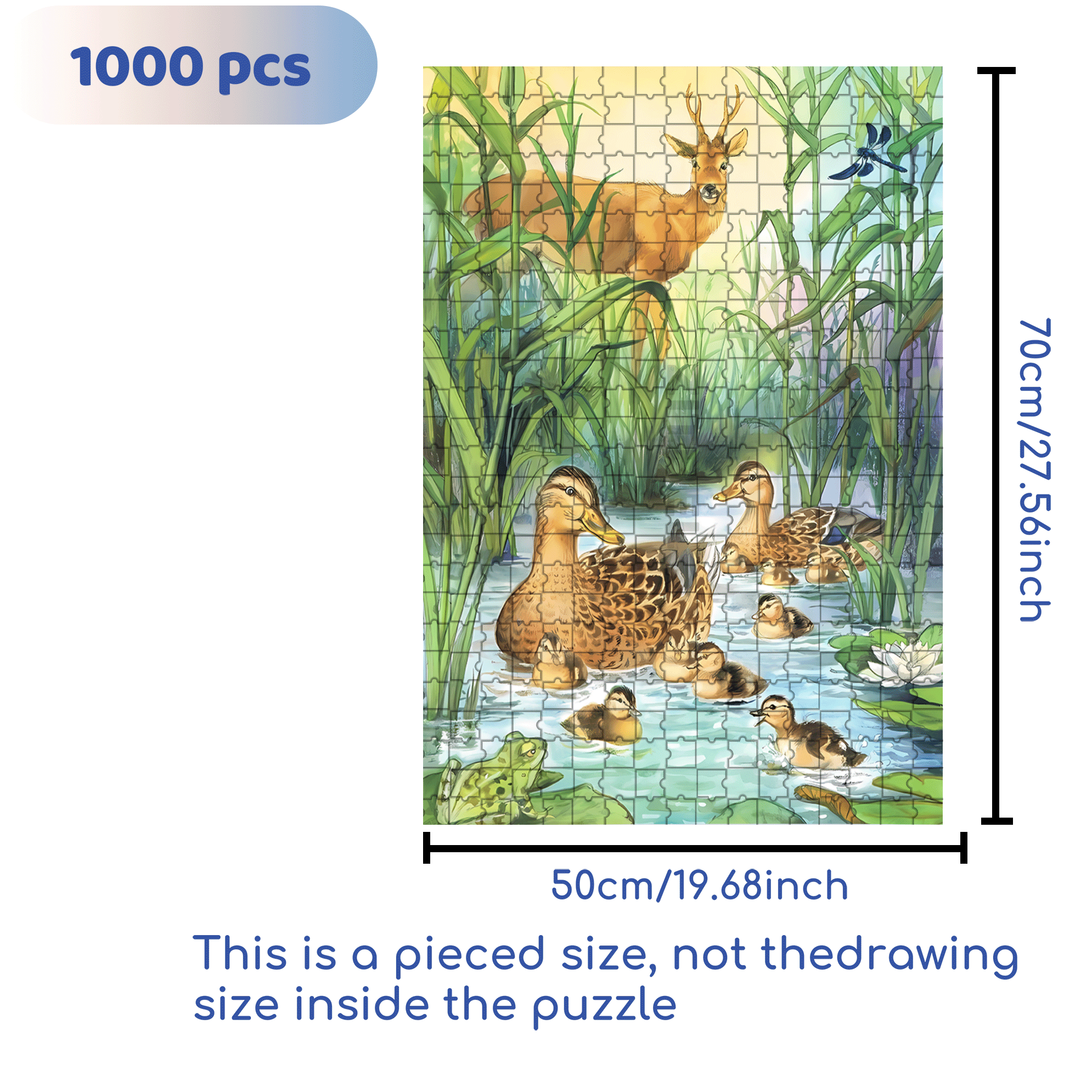 A Tranquil Afternoon In The Reed Marshes 500pcs/1000pcs Jigsaw Puzzle, Scratch-Resistant, Interactive Family Game & Brain-Boosting DIY Decor, Perfect for Halloween, Christmas & New Year Gifts, Family Puzzle Game
