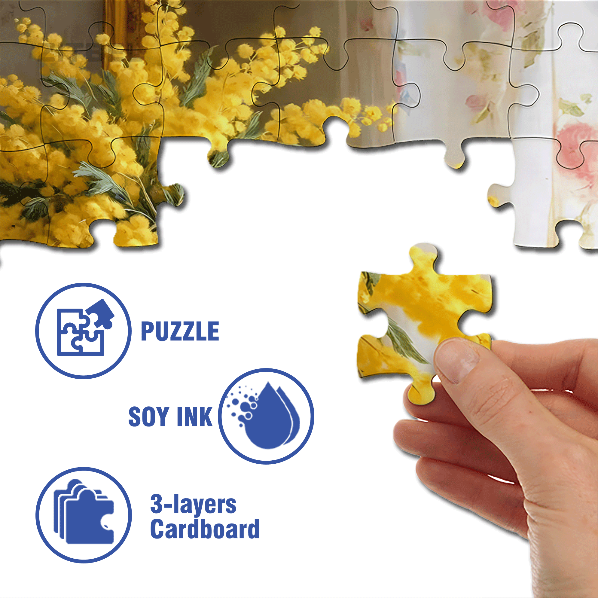 Acacia & Cat 500pcs/1000pcs Jigsaw Puzzle, Scratch-Resistant, Interactive Family Game & Brain-Boosting DIY Decor, Perfect for Halloween, Christmas & New Year Gifts, Family Puzzle Game