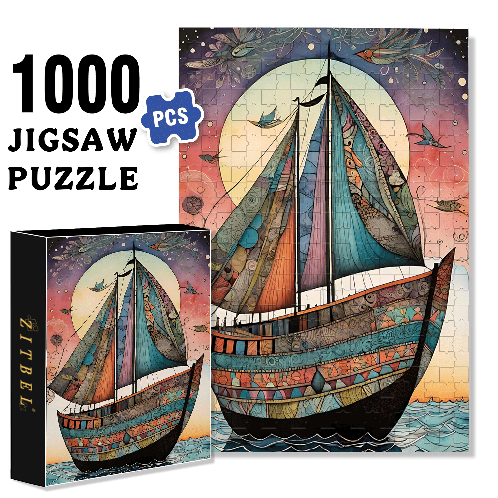 Barco 500pcs/1000pcs Jigsaw Puzzle, Scratch-Resistant, Interactive Family Game & Brain-Boosting DIY Decor, Perfect for Halloween, Christmas & New Year Gifts, Family Puzzle Game