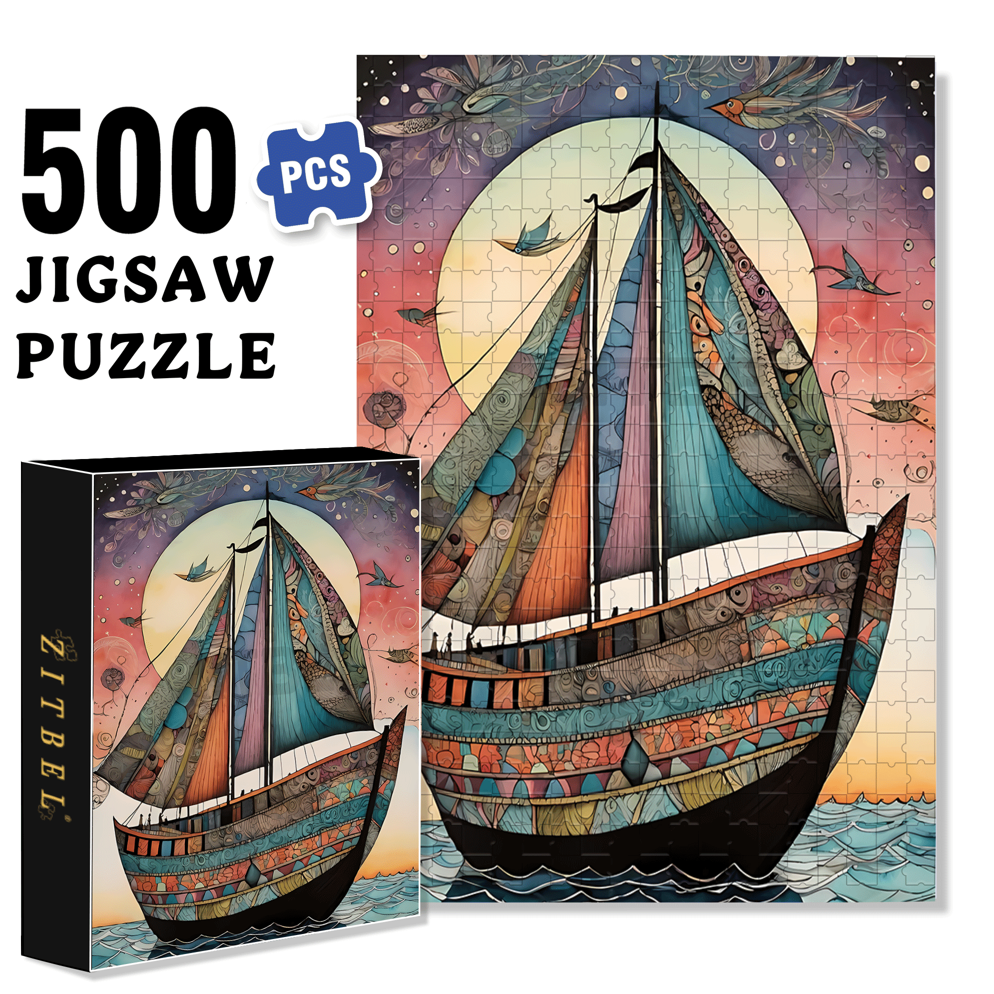 Barco 500pcs/1000pcs Jigsaw Puzzle, Scratch-Resistant, Interactive Family Game & Brain-Boosting DIY Decor, Perfect for Halloween, Christmas & New Year Gifts, Family Puzzle Game