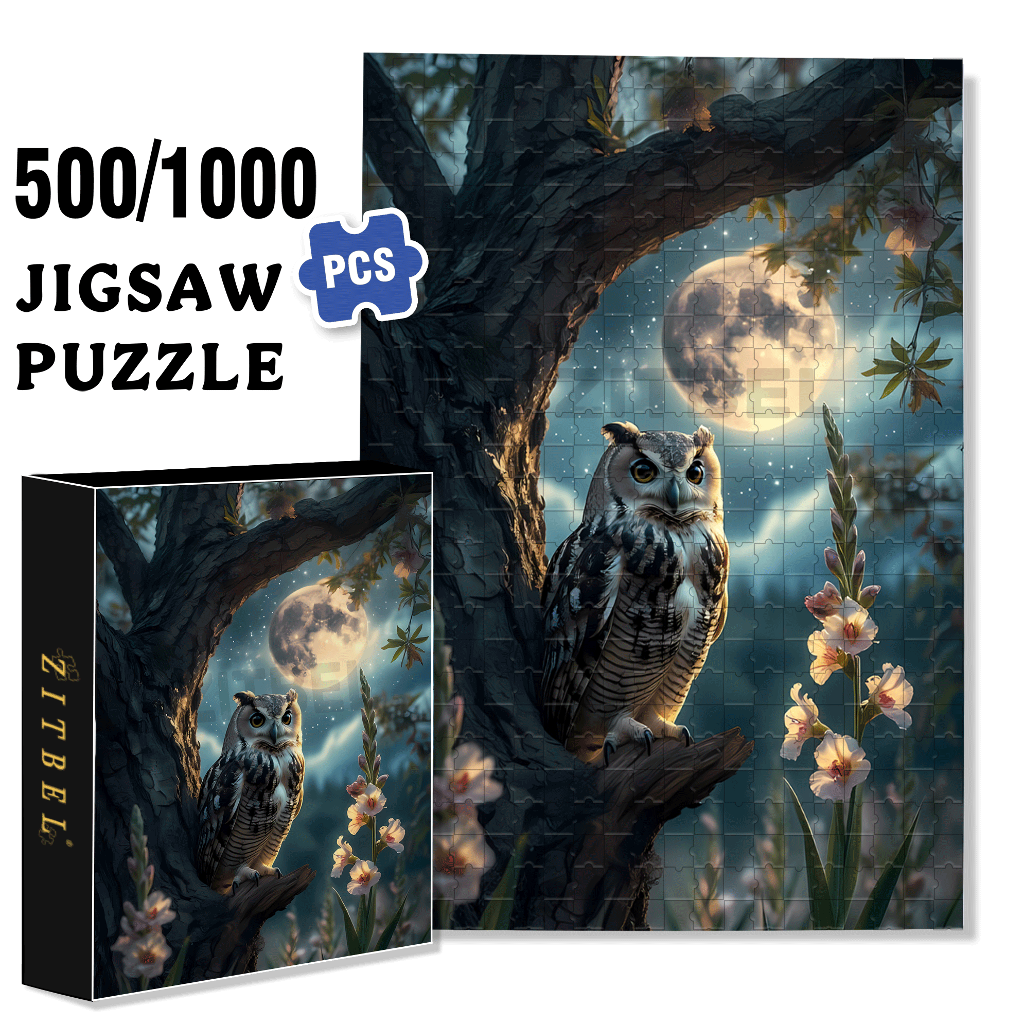 Birds In Differents 500pcs/1000pcs Jigsaw Puzzle, Scratch-Resistant, Interactive Family Game & Brain-Boosting DIY Decor, Perfect for Halloween, Christmas & New Year Gifts, Family Puzzle Game
