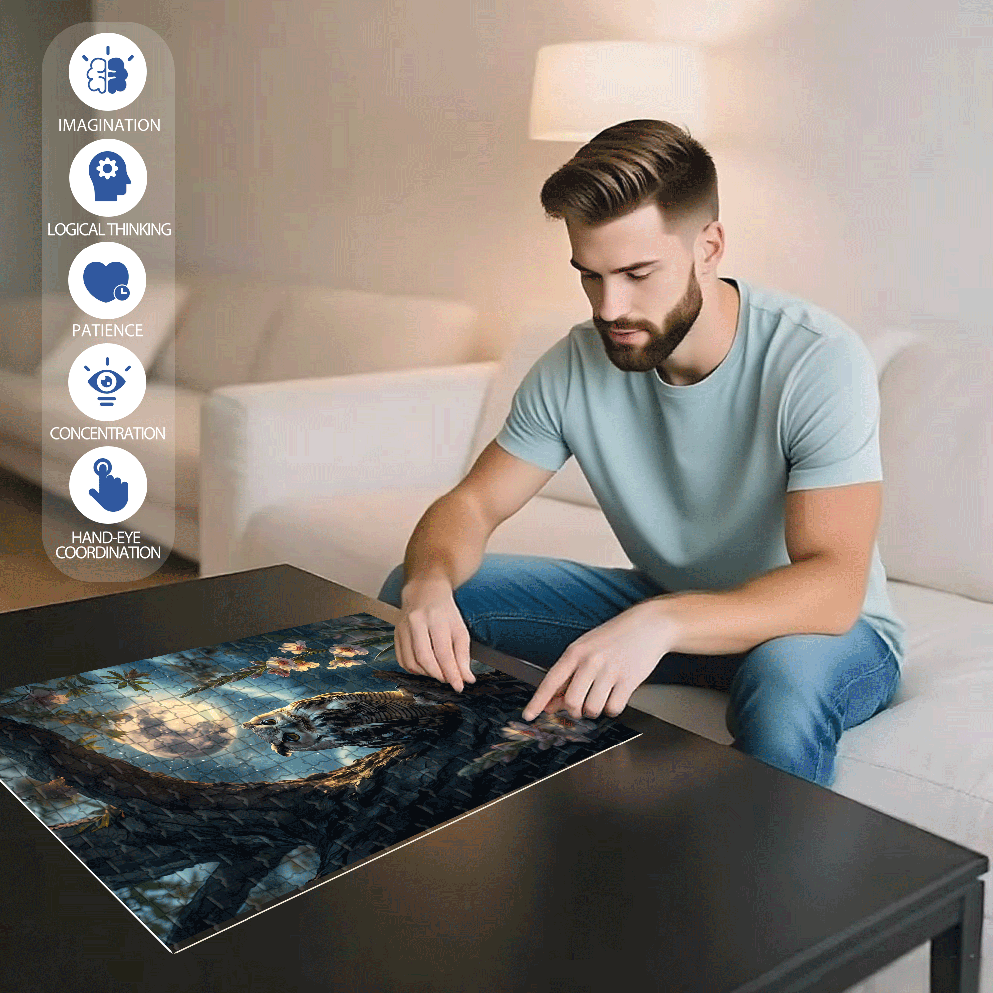 Birds In Differents 500pcs/1000pcs Jigsaw Puzzle, Scratch-Resistant, Interactive Family Game & Brain-Boosting DIY Decor, Perfect for Halloween, Christmas & New Year Gifts, Family Puzzle Game