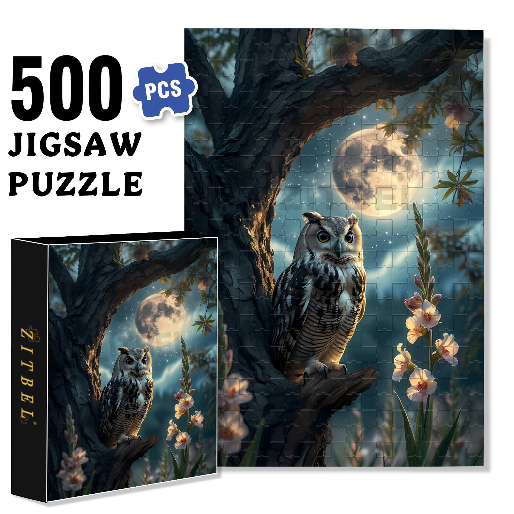 Birds In Differents 500pcs/1000pcs Jigsaw Puzzle, Scratch-Resistant, Interactive Family Game & Brain-Boosting DIY Decor, Perfect for Halloween, Christmas & New Year Gifts, Family Puzzle Game