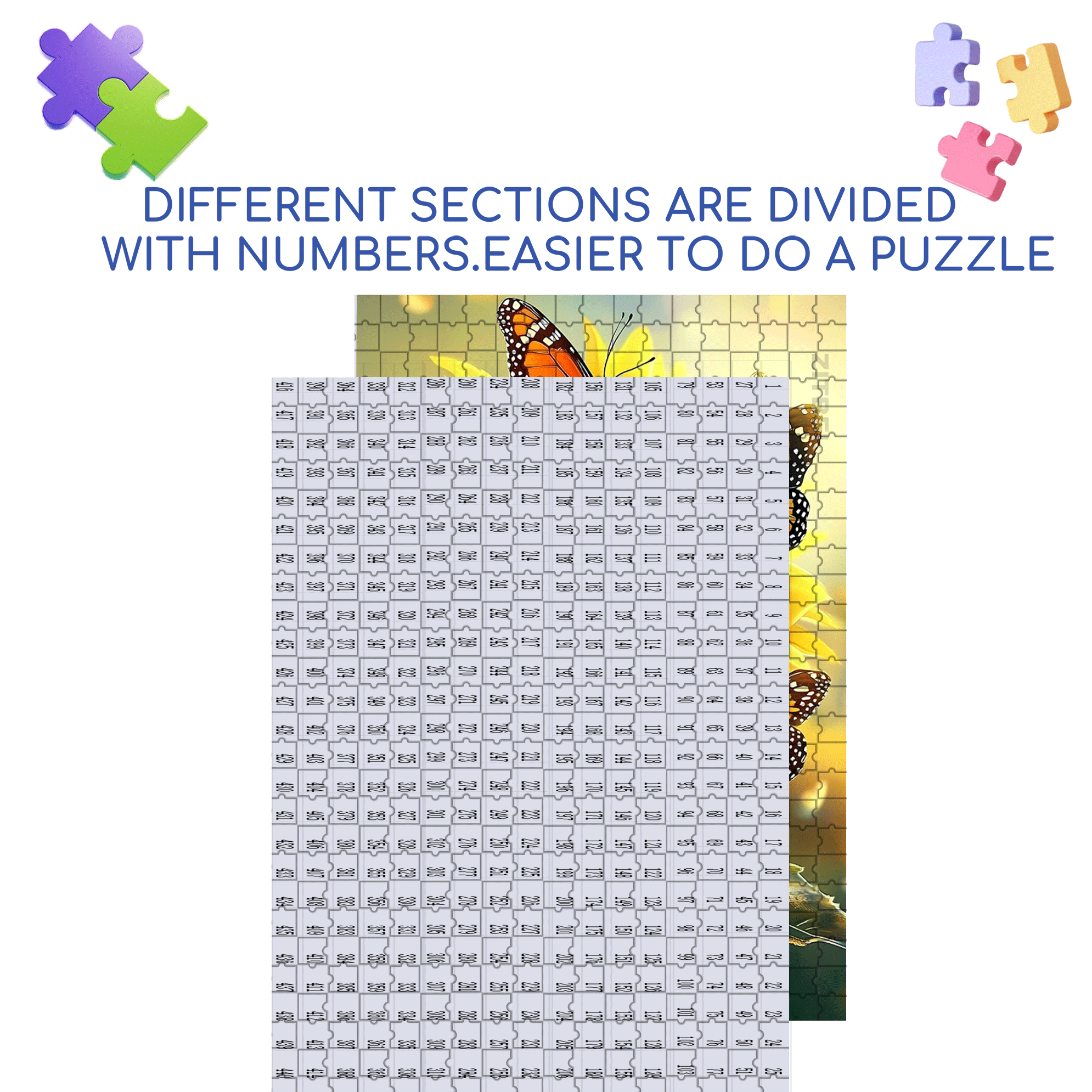 Butterfly Dance Among Flowers 500pcs/1000pcs Jigsaw Puzzle, Scratch-Resistant, Interactive Family Game & Brain-Boosting DIY Decor, Perfect for Halloween, Christmas & New Year Gifts, Family Puzzle Game