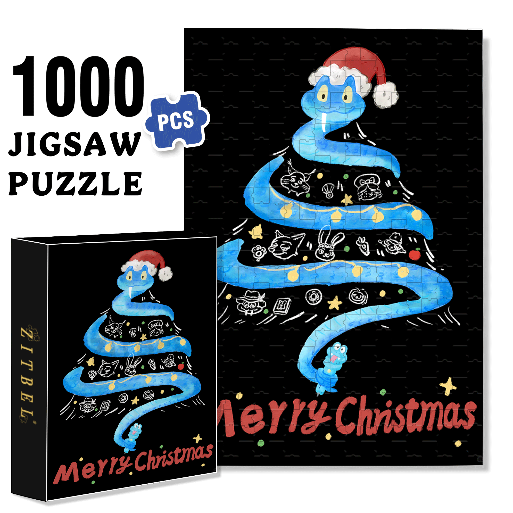 Christmas Special Episode 500pcs/1000pcs Jigsaw Puzzle, Scratch-Resistant, Interactive Family Game & Brain-Boosting DIY Decor, Perfect for Halloween, Christmas & New Year Gifts, Family Puzzle Game