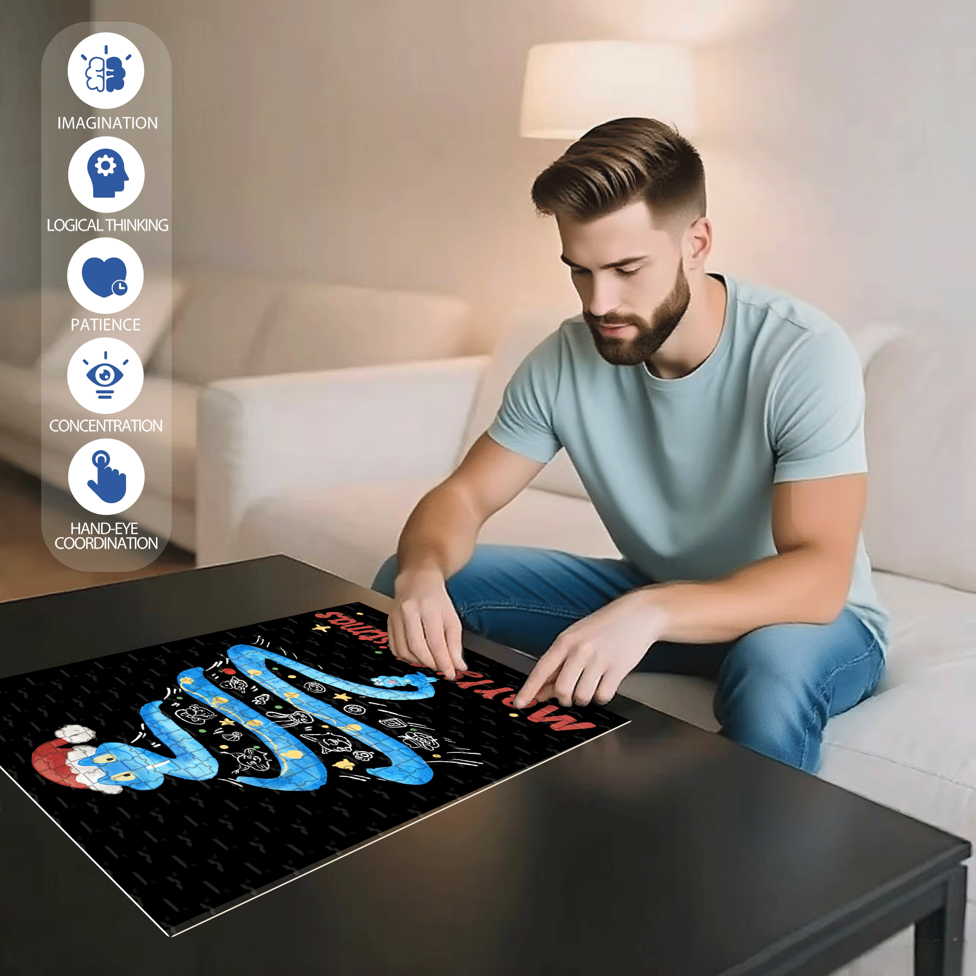 Christmas Special Episode 500pcs/1000pcs Jigsaw Puzzle, Scratch-Resistant, Interactive Family Game & Brain-Boosting DIY Decor, Perfect for Halloween, Christmas & New Year Gifts, Family Puzzle Game
