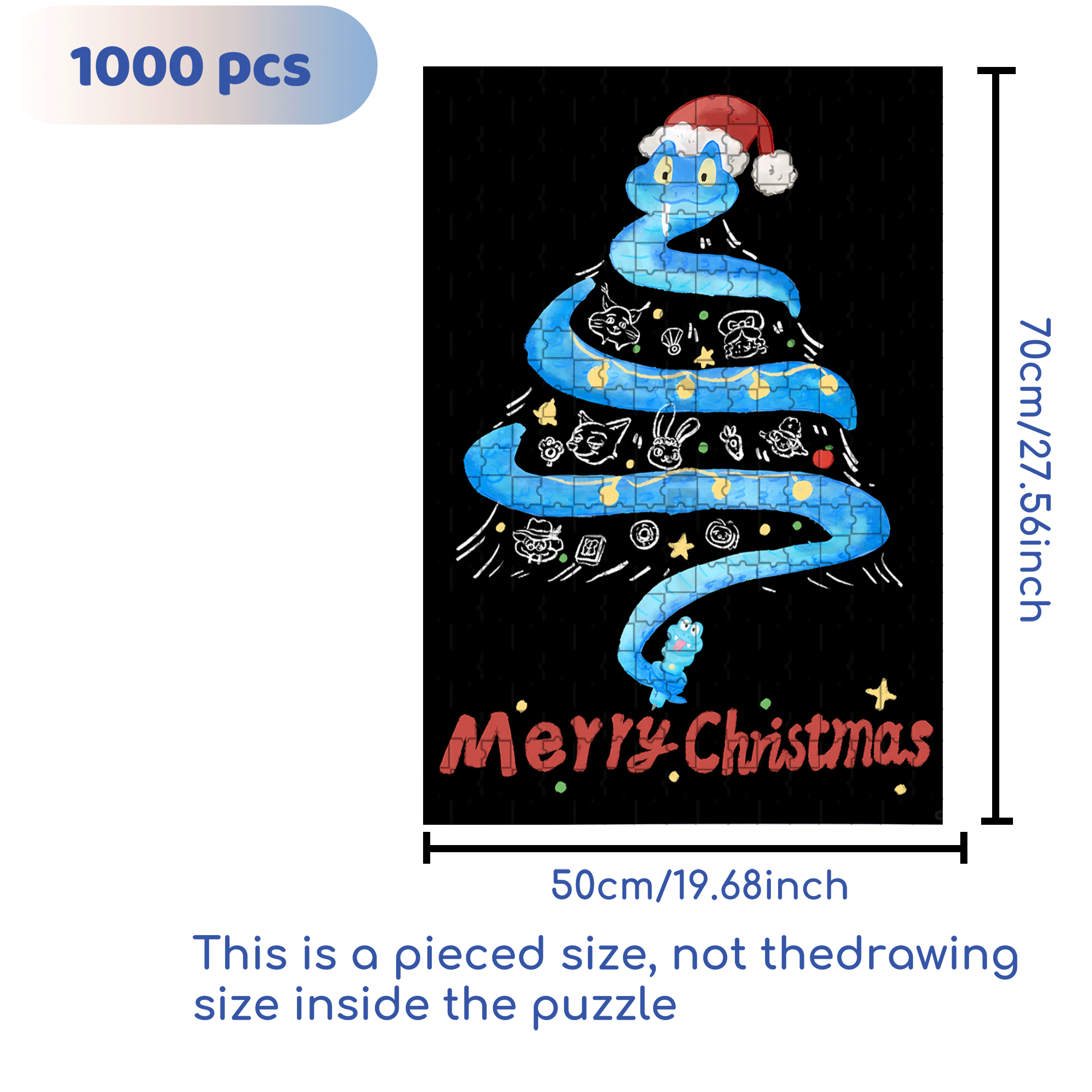 Christmas Special Episode 500pcs/1000pcs Jigsaw Puzzle, Scratch-Resistant, Interactive Family Game & Brain-Boosting DIY Decor, Perfect for Halloween, Christmas & New Year Gifts, Family Puzzle Game