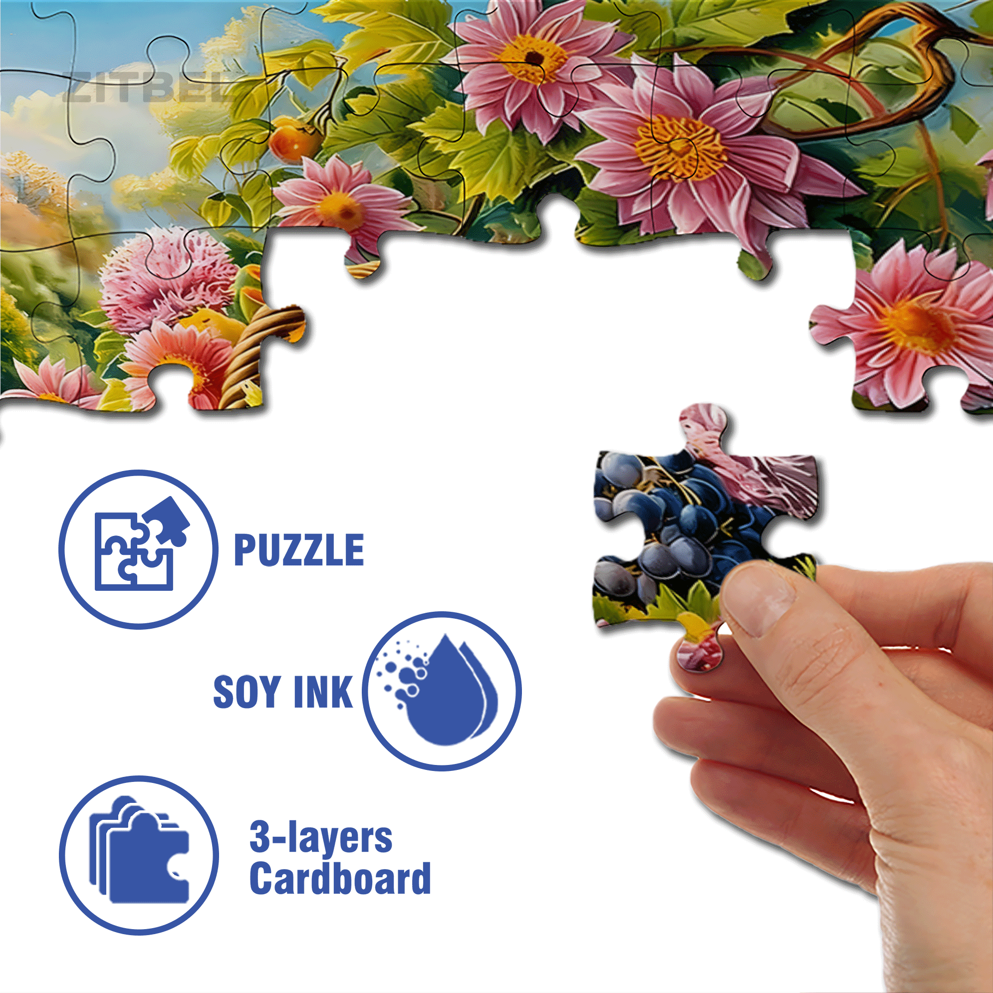 Day Of Abundance 500pcs/1000pcs Jigsaw Puzzle, Scratch-Resistant, Interactive Family Game & Brain-Boosting DIY Decor, Perfect for Halloween, Christmas & New Year Gifts, Family Puzzle Game